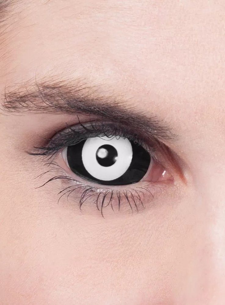 Metamorph Motivlinsen Sclera schwarz-weiß, 22 mm Durchmesser – bedecken das gesamte Auge!