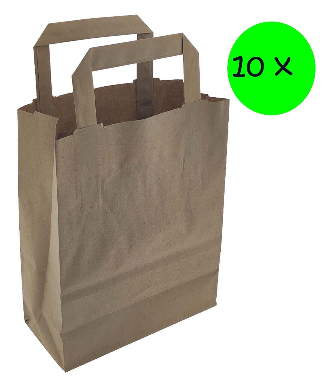 Tragetasche Papiertragetaschen weiß, 10er-Pack, 180x80x220mm