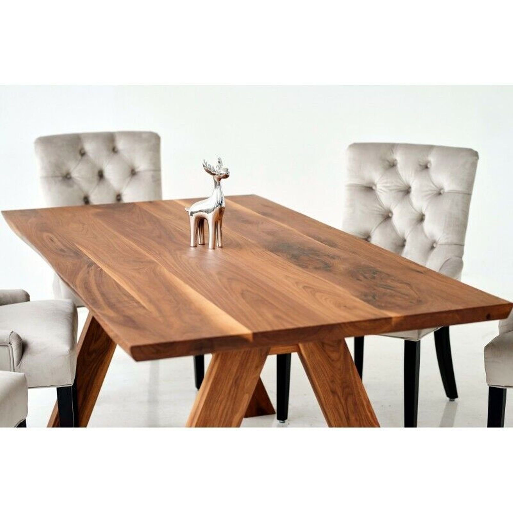 JVmoebel Sitz Lehnstühle Esszimmer + Stühle Holz Essgruppe, Gruppe Stuhl Design Chesterfield Tisch 6