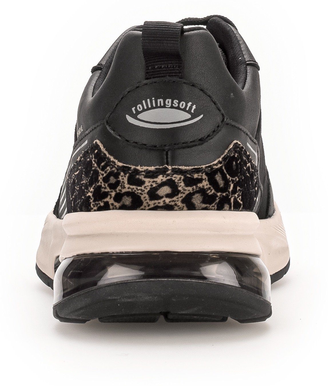 Gabor Rollingsoft Keilsneaker mit schwarz/farro in Leo-Optik Besatz