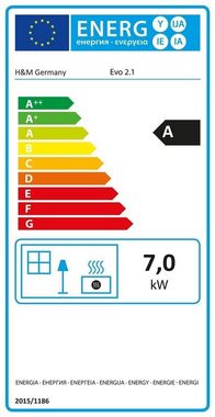 H&M Germany Kaminofen EVO 2.1 Sandstein-schwarz, 7 kW, Zeitbrand