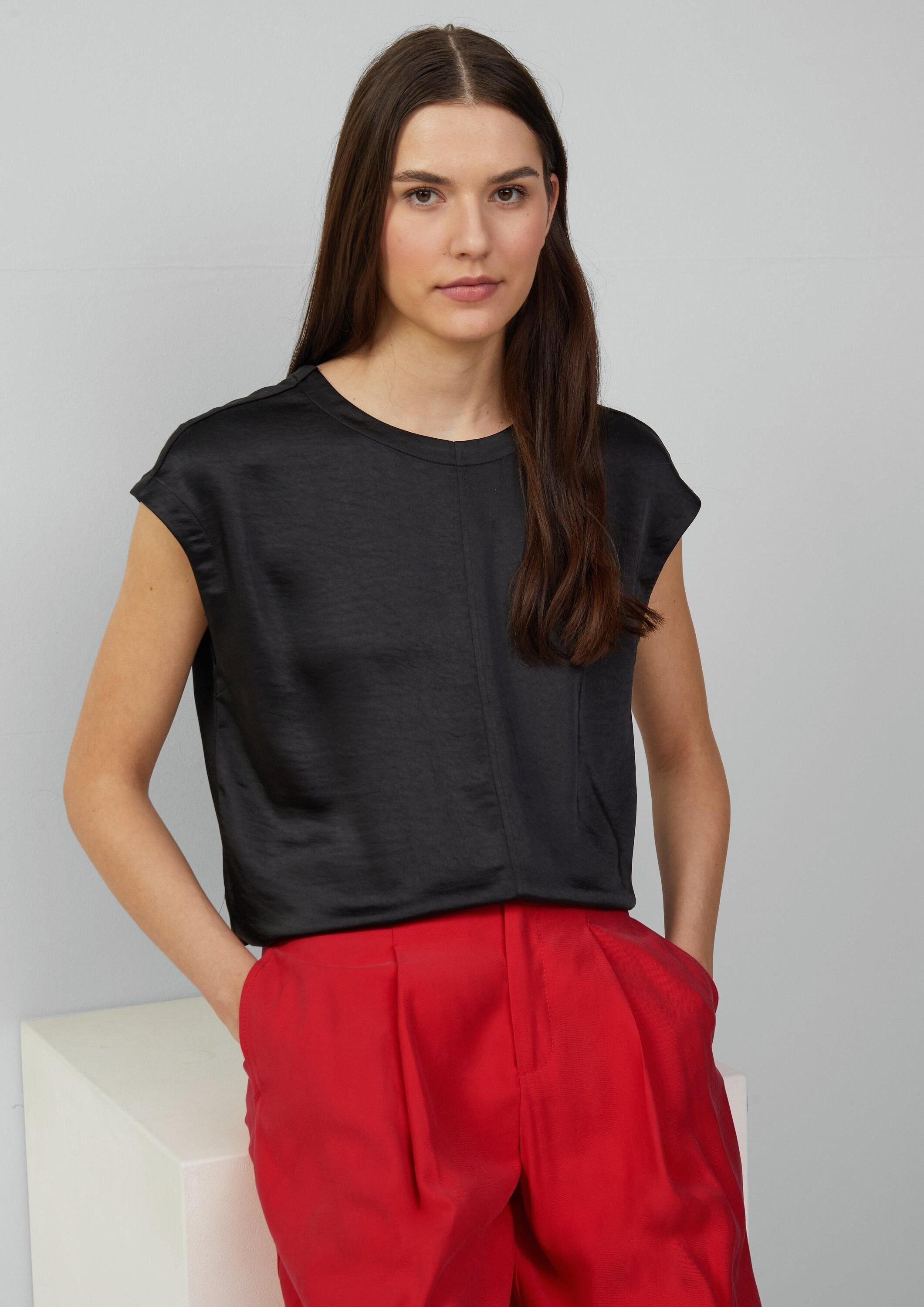 s.Oliver Blusentop Bluse Satinshirt mit überschnittenen Schultern günstig online kaufen