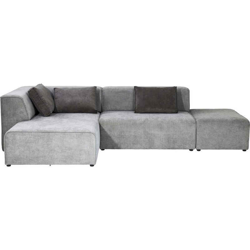 KARE Sofa »Sofa Infinity Ottomane Grau Links«, komplett