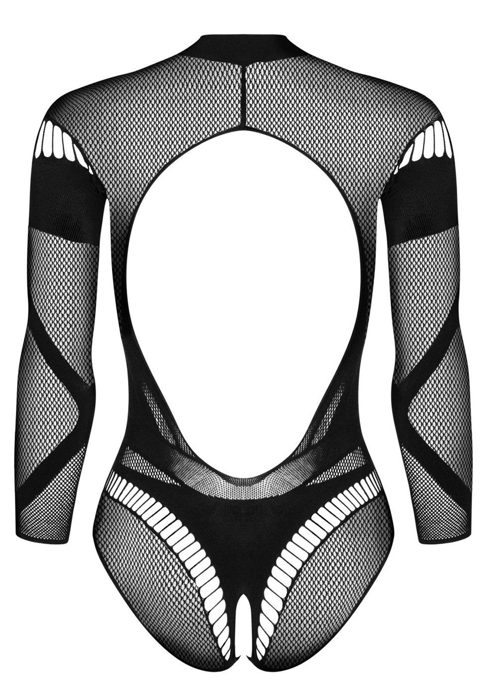 Obsessive Stringbody Netz-Body mit langen Ärmeln - schwarz (1-tlg) aus elastischem Netz-Stoff
