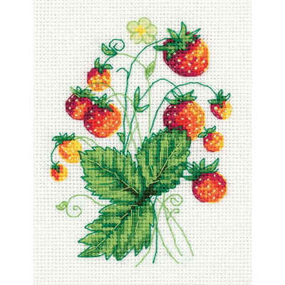 Klart Kreativset Klart Kreuzstichset "Erdbeere" 11x14cm, Zählmuster, (embroidery kit)