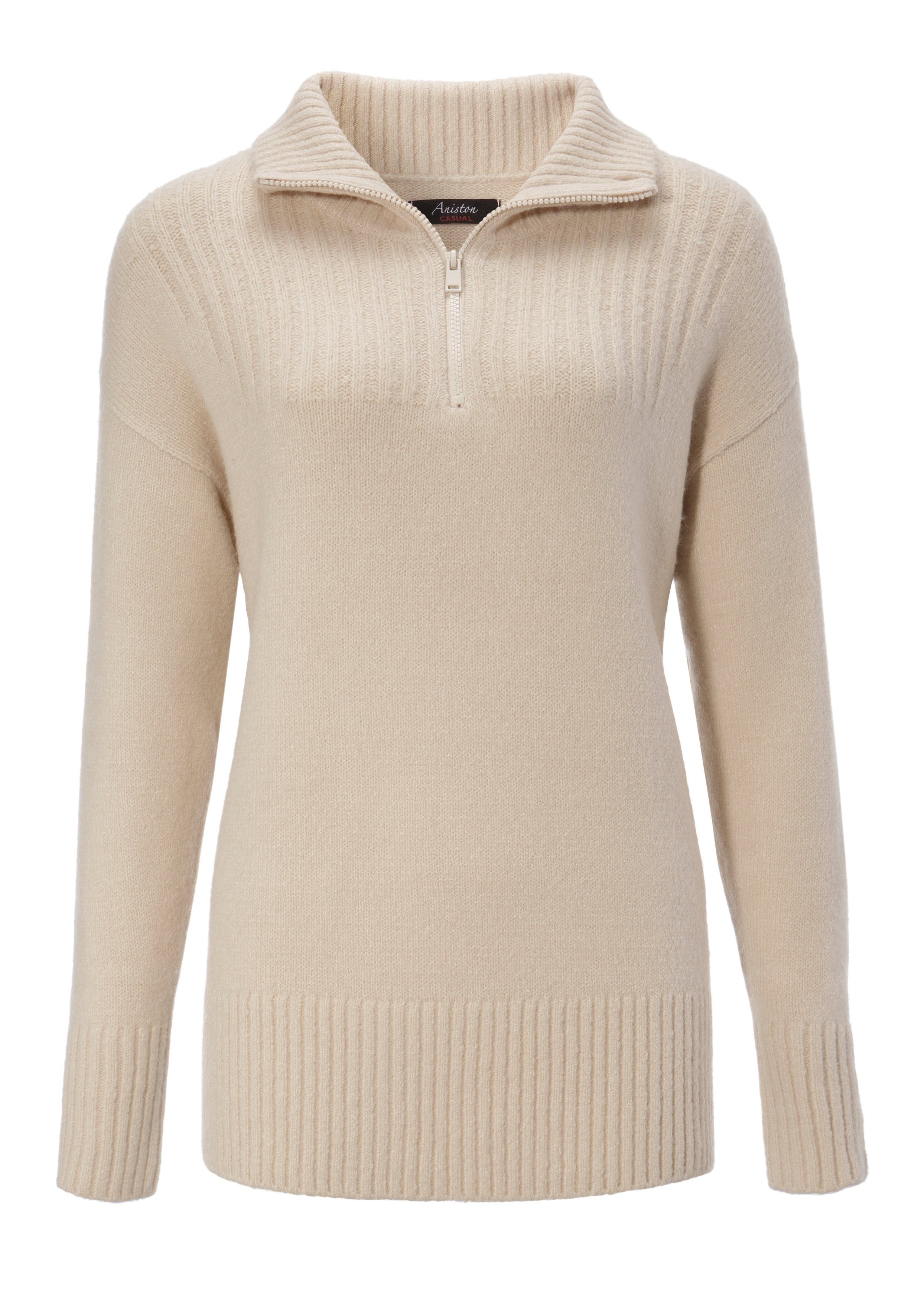 Aniston CASUAL Troyer mit Reißverschluss
