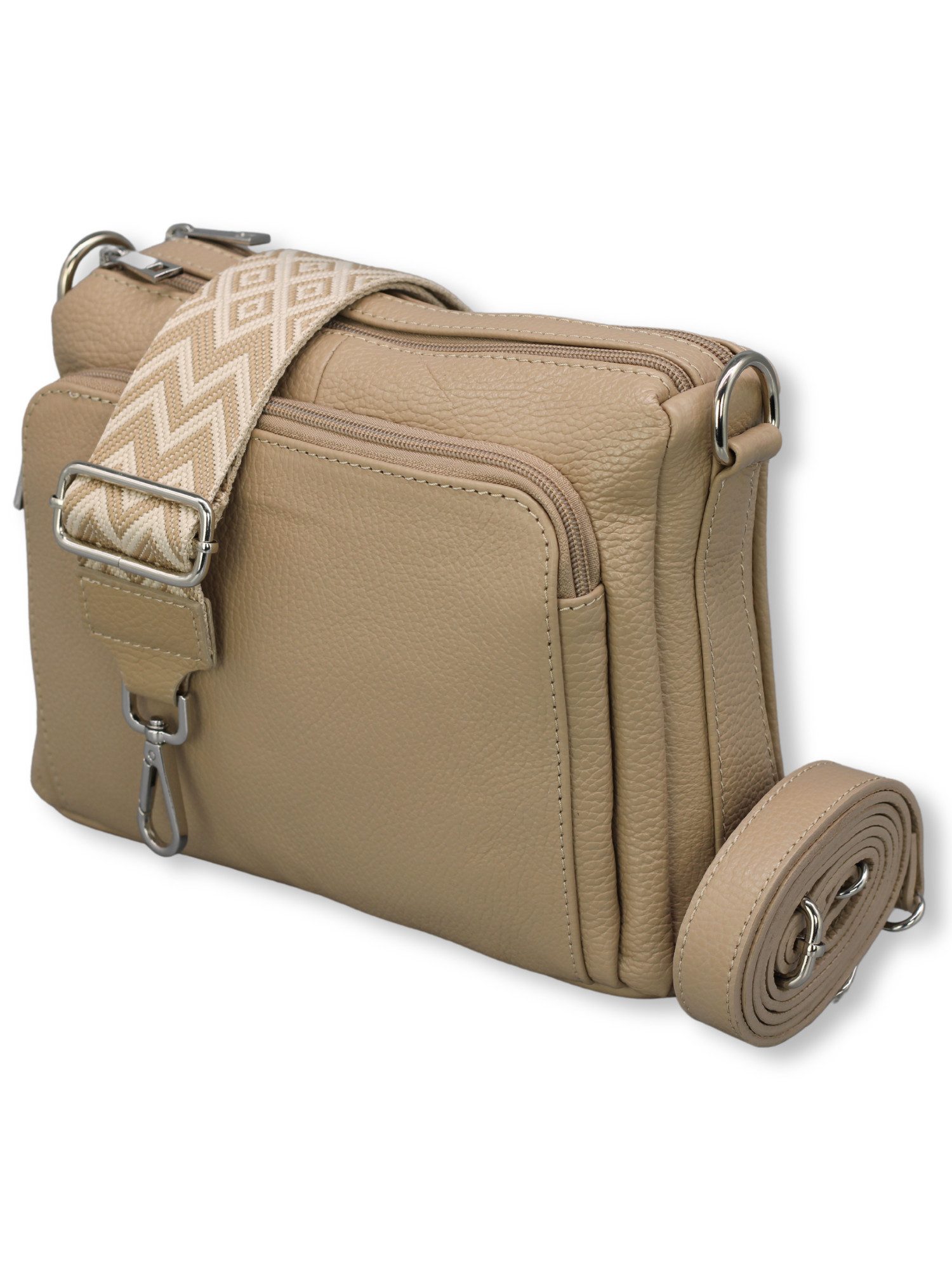 Schultertasche BECKY Umhängetasche für Damen, Schultertasche aus Echtleder