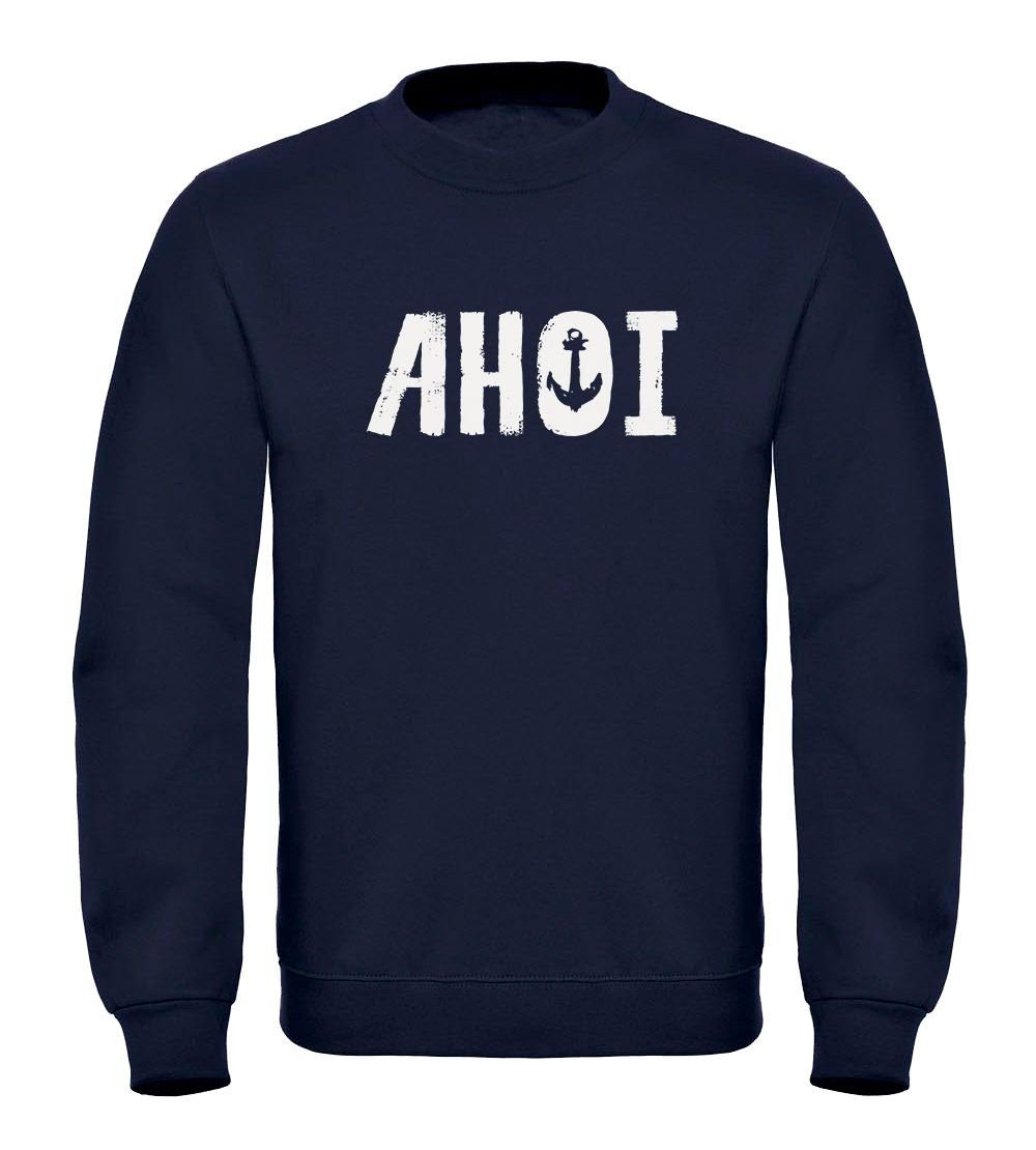 Sweatshirt Sweatshirt Herren Ahoi mit Anker Print Rundhals-Pullover Moonworks®