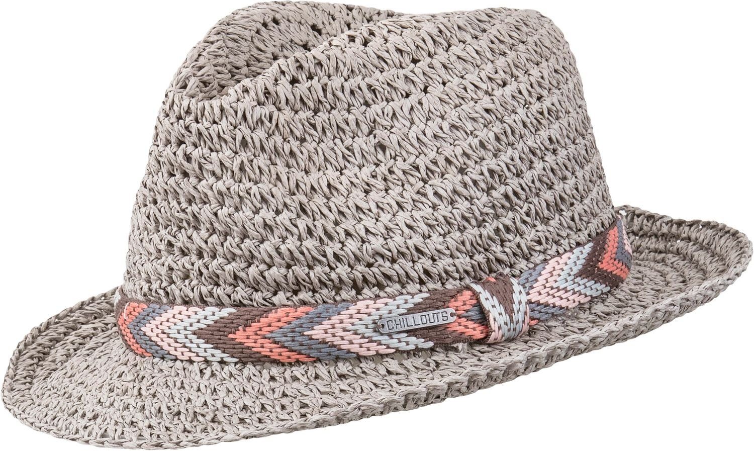 chillouts Strohhut knautschbarer Trilby mit Muster-Band günstig online kaufen