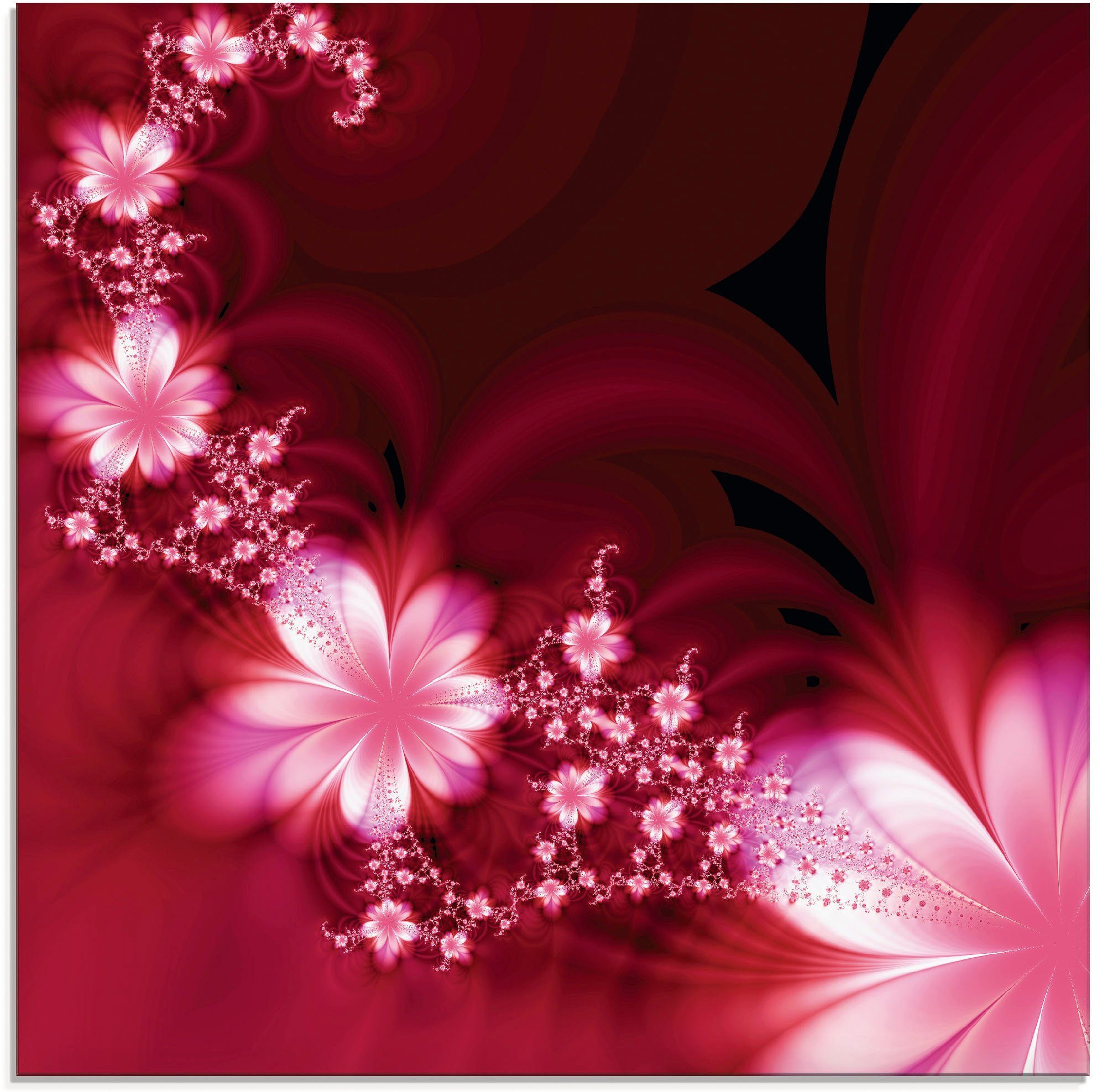 Glasbild Girlande aus Blumen