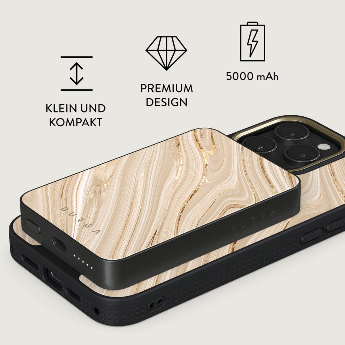 BURGA Burga Magnetische Powerbank 5.000 mAh - MagSafe und Qi2 - Full Glam / Powerbank (1 St)