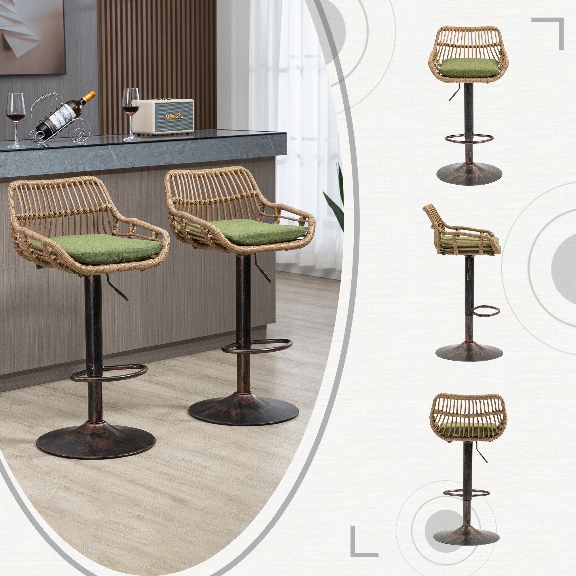 BlingBin Barhocker 2er Set Barstuhl Tresenhocker günstig online kaufen