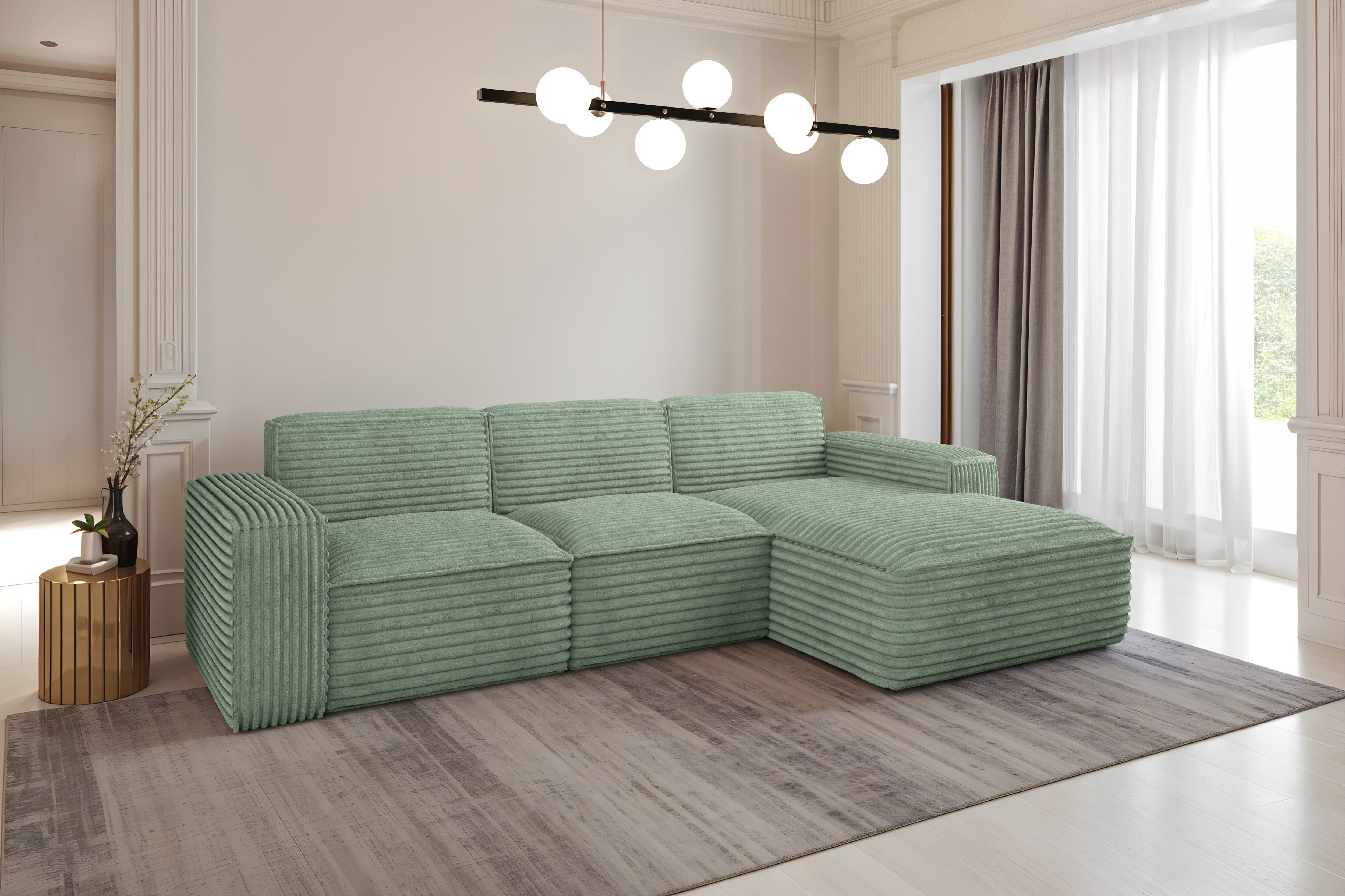 Kaiser Möbel Ecksofa Eckcouch SIENA L-Form, Stoff Poso/Salvador/Maloy/Artico/Velo, Einzelsofa, Bequem, originelles Design, praktisch, viele Farben