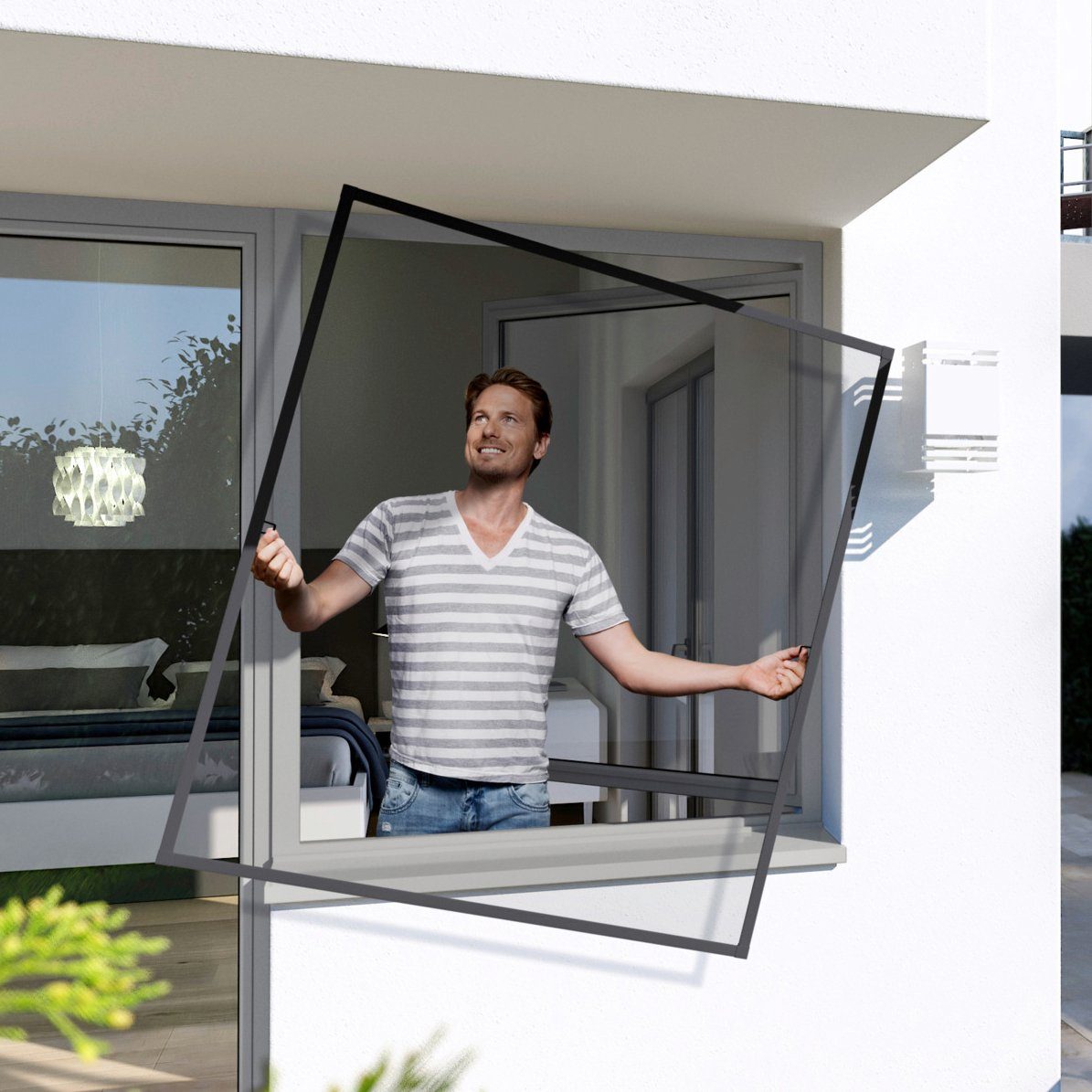 Windhager Insektenschutz-Fensterrahmen PLUS, BxH: 140x150 cm