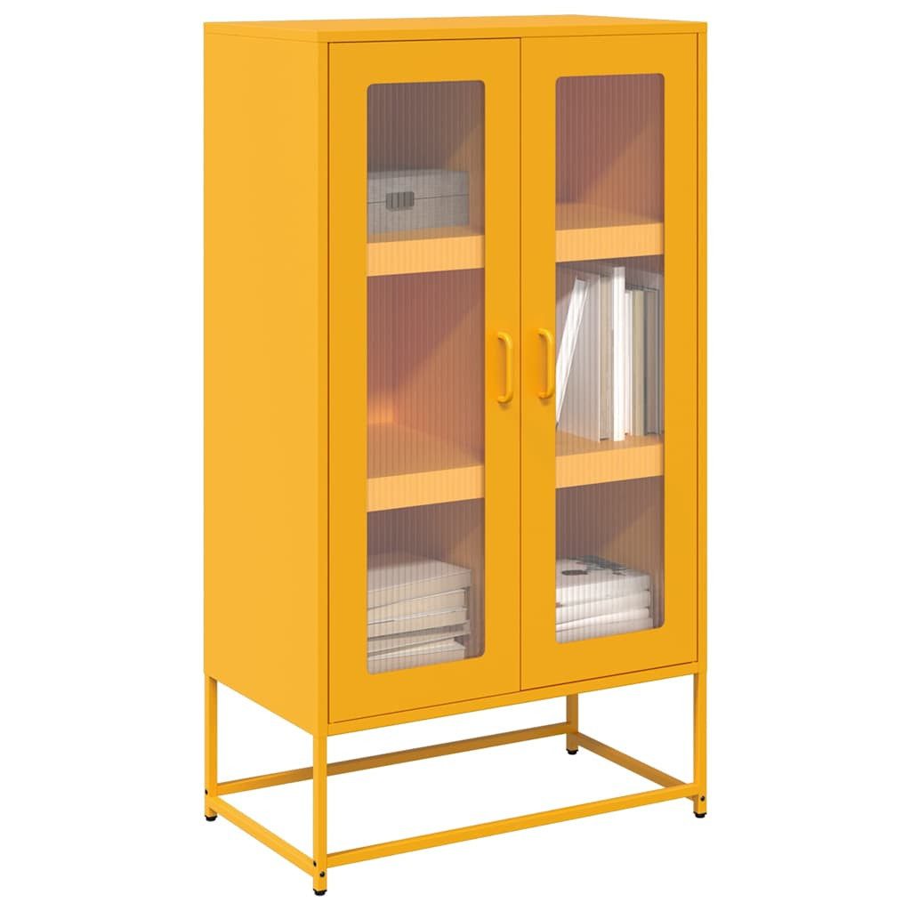 vidaXL Highboard NA Highboard Hochschrank Buffetschrank Anrichte Senfgelb 68x39x123 cm