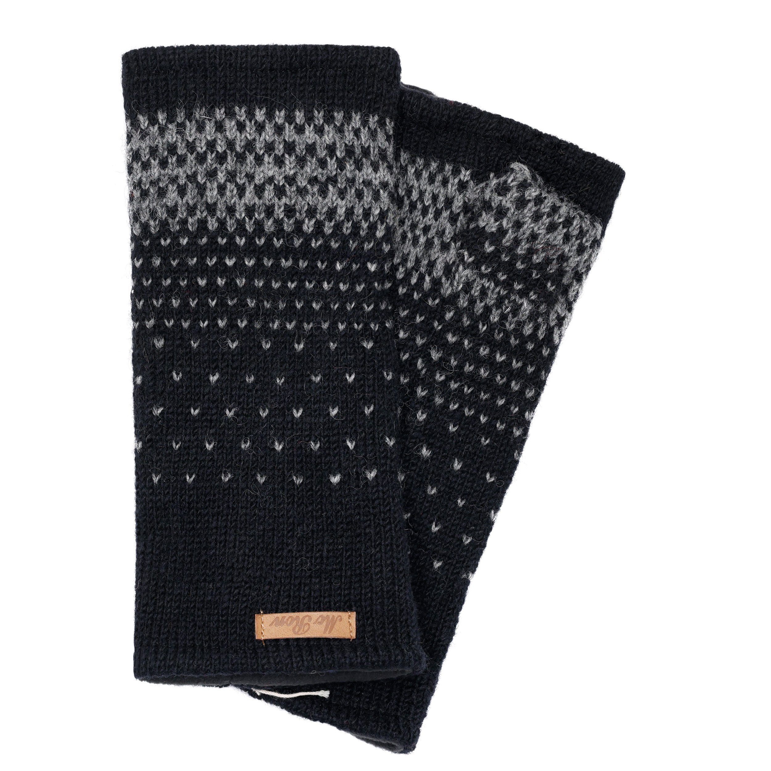 McRon Armstulpen Pulswärmer Modell Ida mit Daumen, mit hohem Schurwoll-Anteil, komplett mit Fleece gefüttert