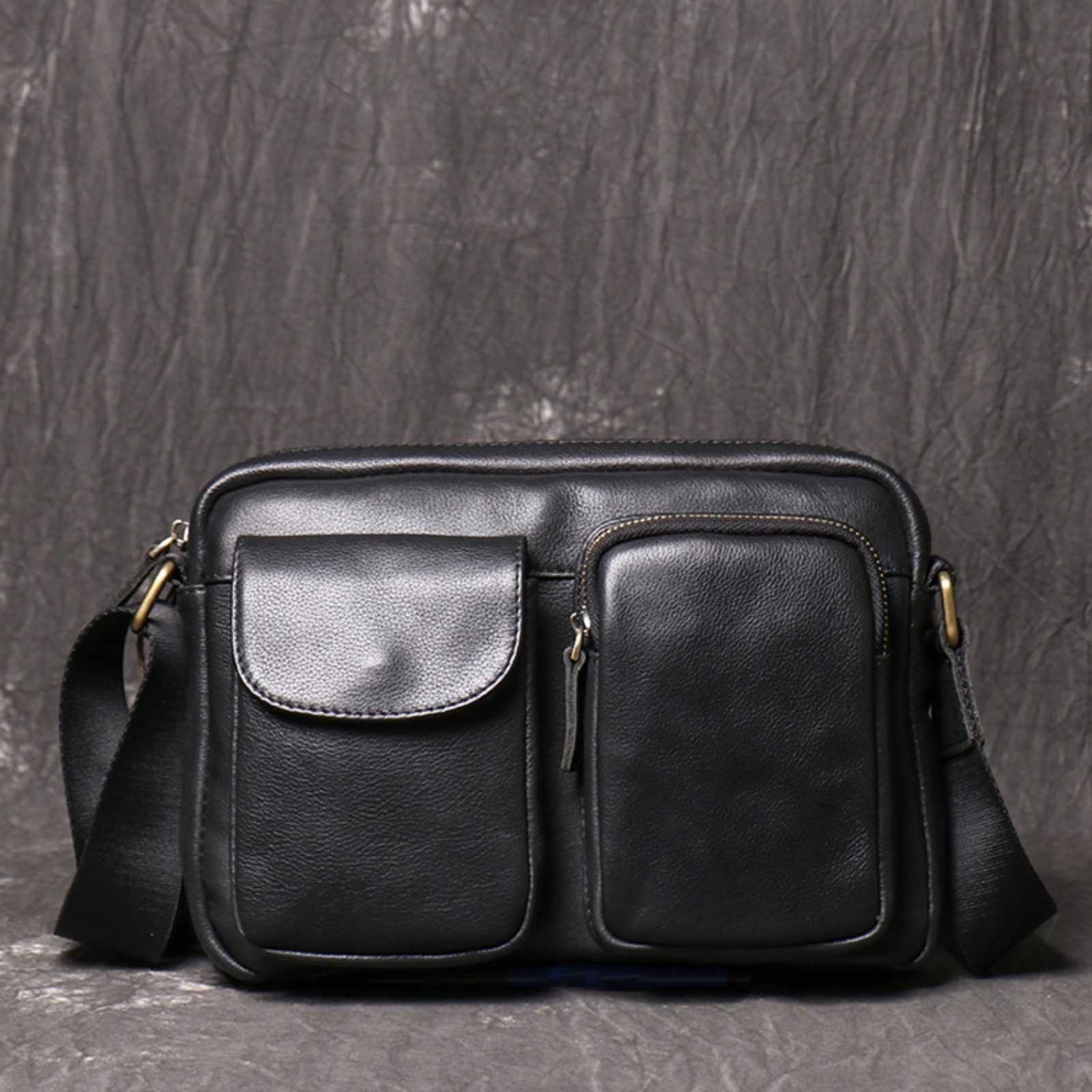 Umhängetasche Herren Leder Umhängetasche Mehrere Fächer Schultertasche Organizer