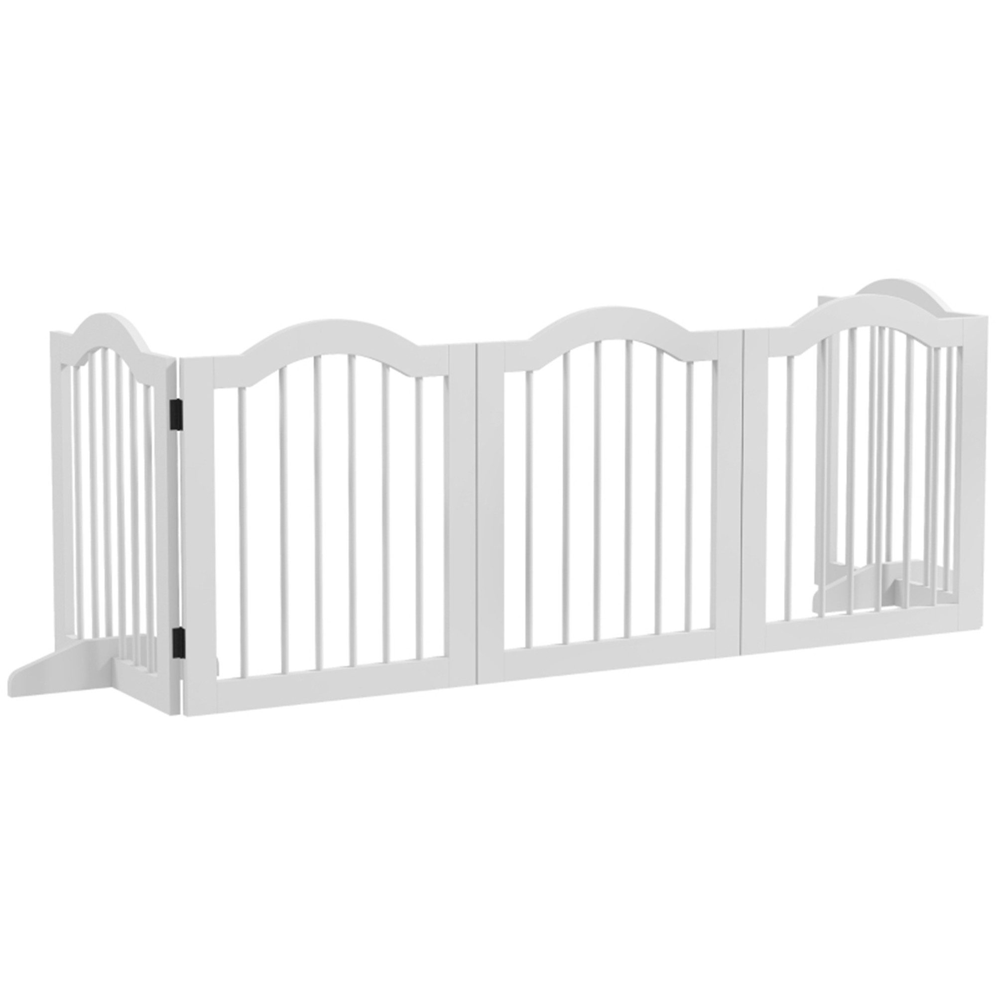 Türschutzgitter Hunde-Absperrgitter, 5 Paneele, klappbar, flexibel, Massivholz/MDF