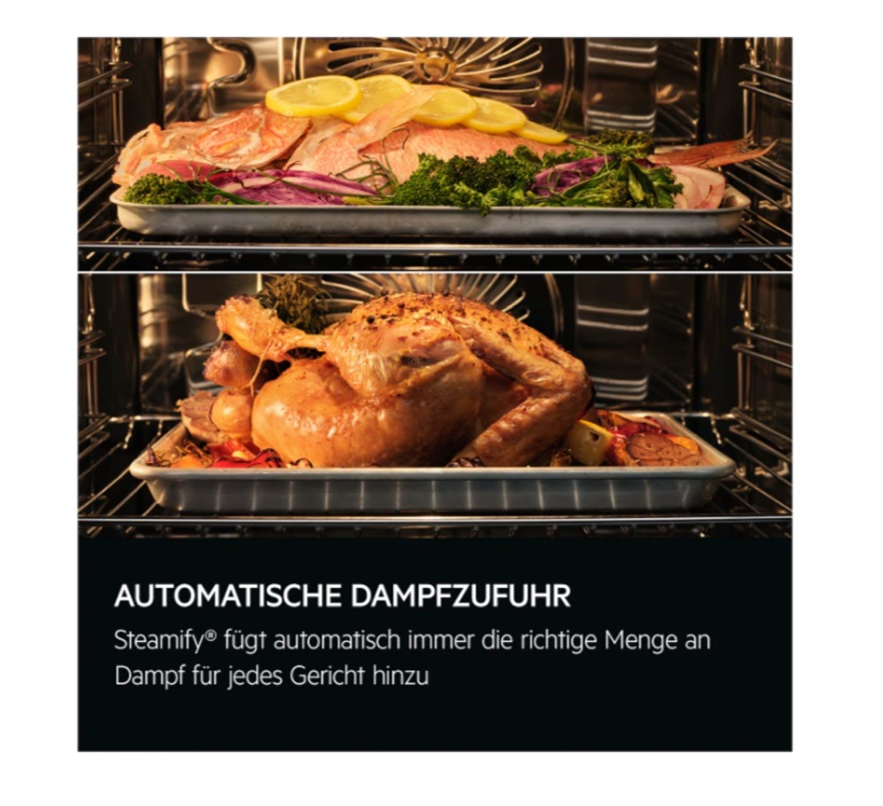 AEG Einbaubackofen Serie 5000 NBU5P40SK, mit Side grids Standard, 72 Liter Garraum, Pyrolytische Selbstreinigung, 45 Automatikprogramme