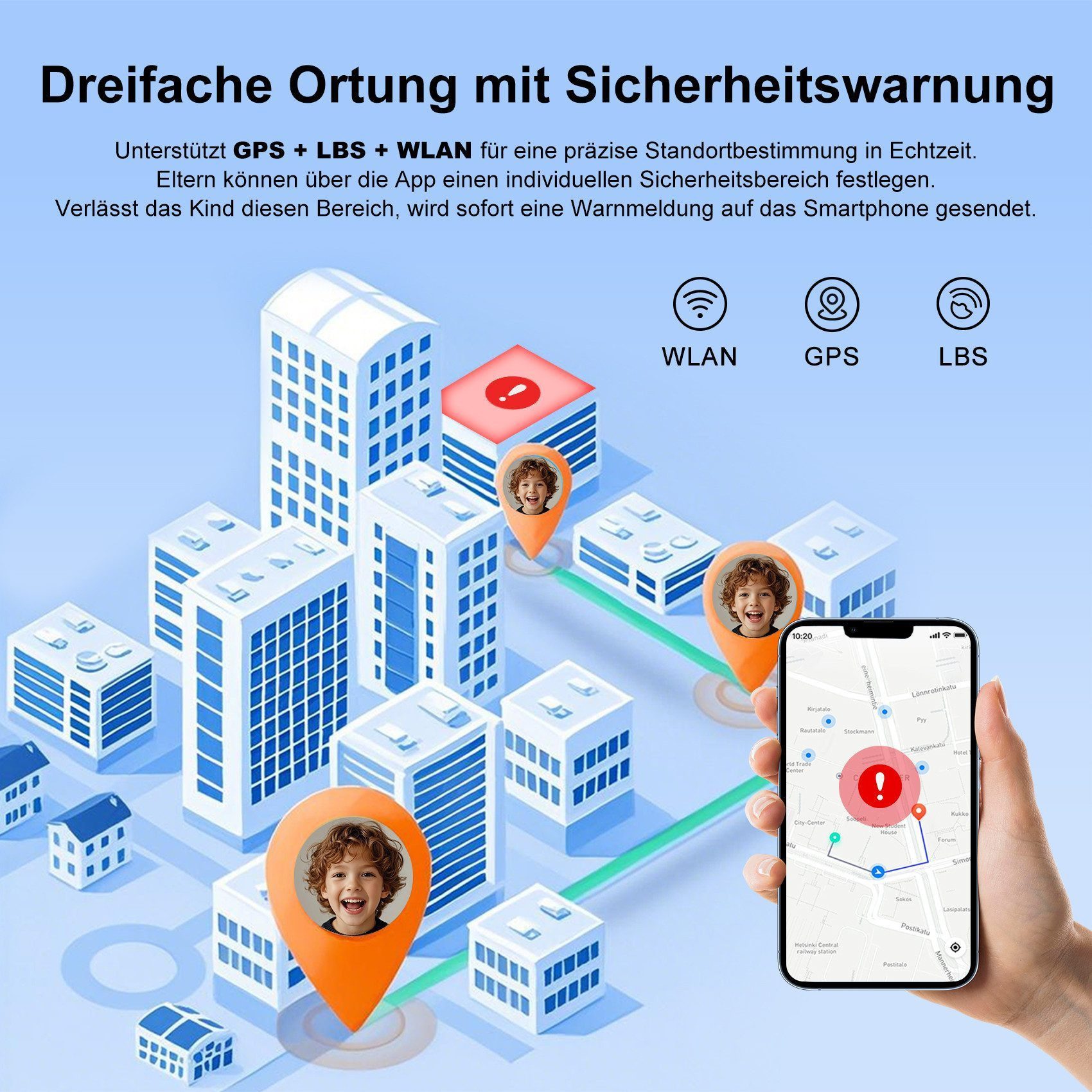 blackview Jungen und Mädchen 5-16 Jahren 4G kinder watch mit Telefon, SOS, GPS Smartwatch