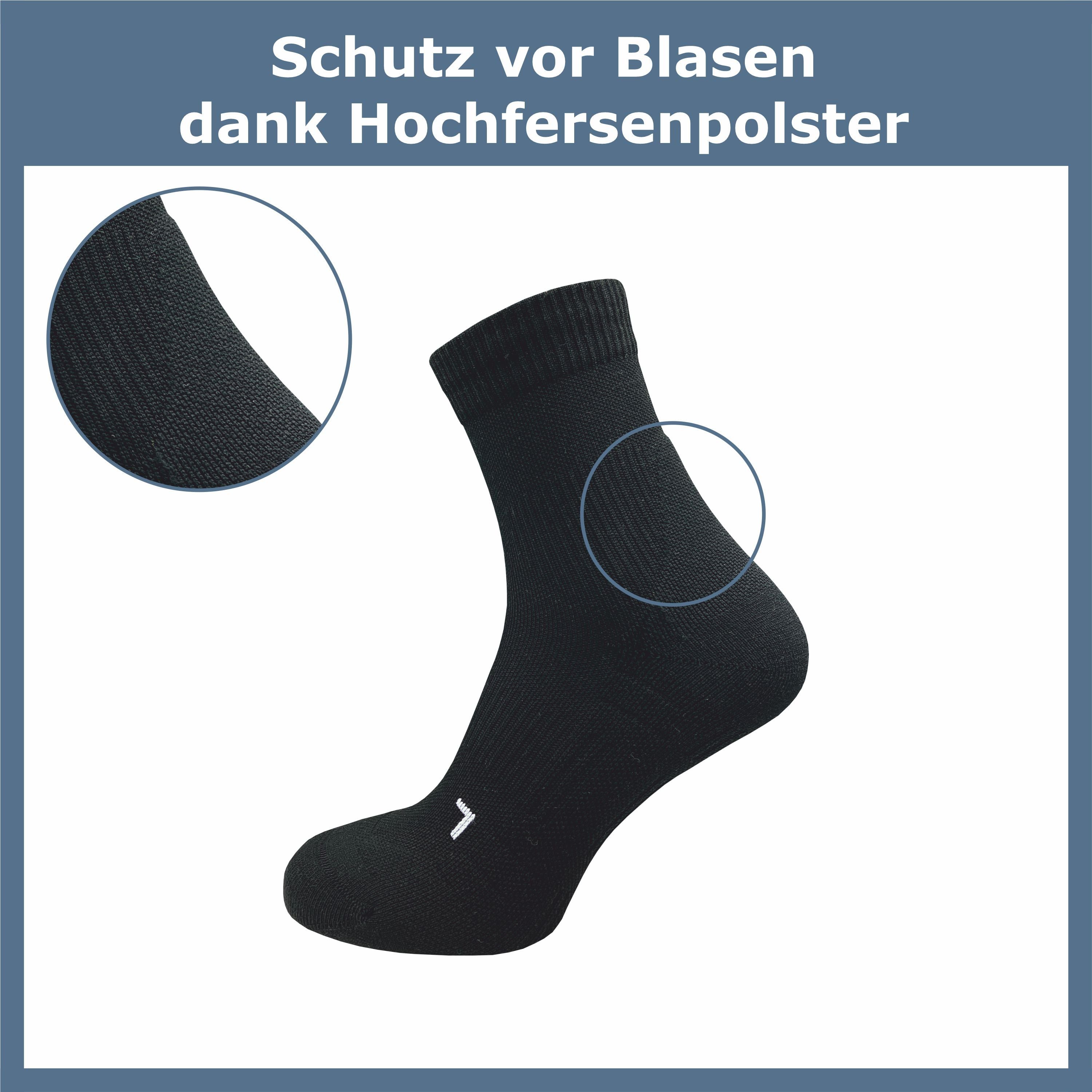 GAWILO Laufsocken für Herren mit Kompression und Polsterung in bunt, schwarz & weiß (5 Paar) Anatomisch korrekt für den linken und rechten Fuß gestrickt