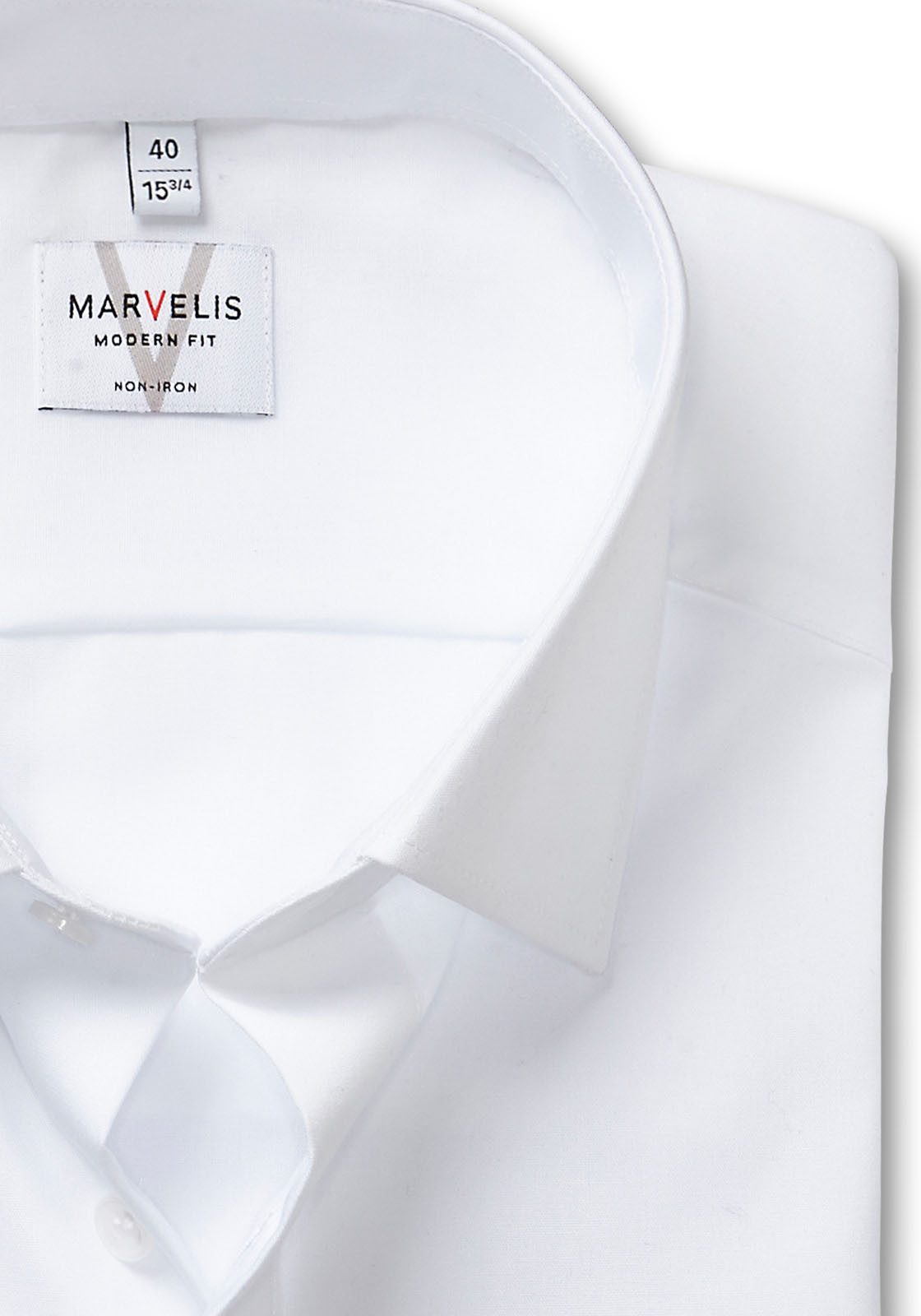 MARVELIS Langarmhemd modern fit, Businesshemd, bügelfrei, New-Kentkragen