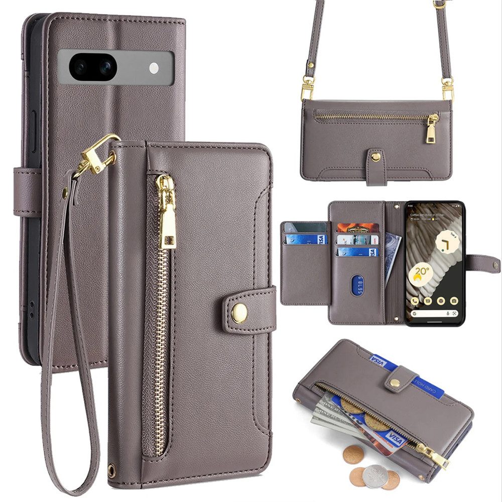 betterfon Handykette für Google mit Band Kartenfächer PU Leder Umhängetasche, Hände frei – mit Silikonhülle & Schnur für flexiblen Alltag