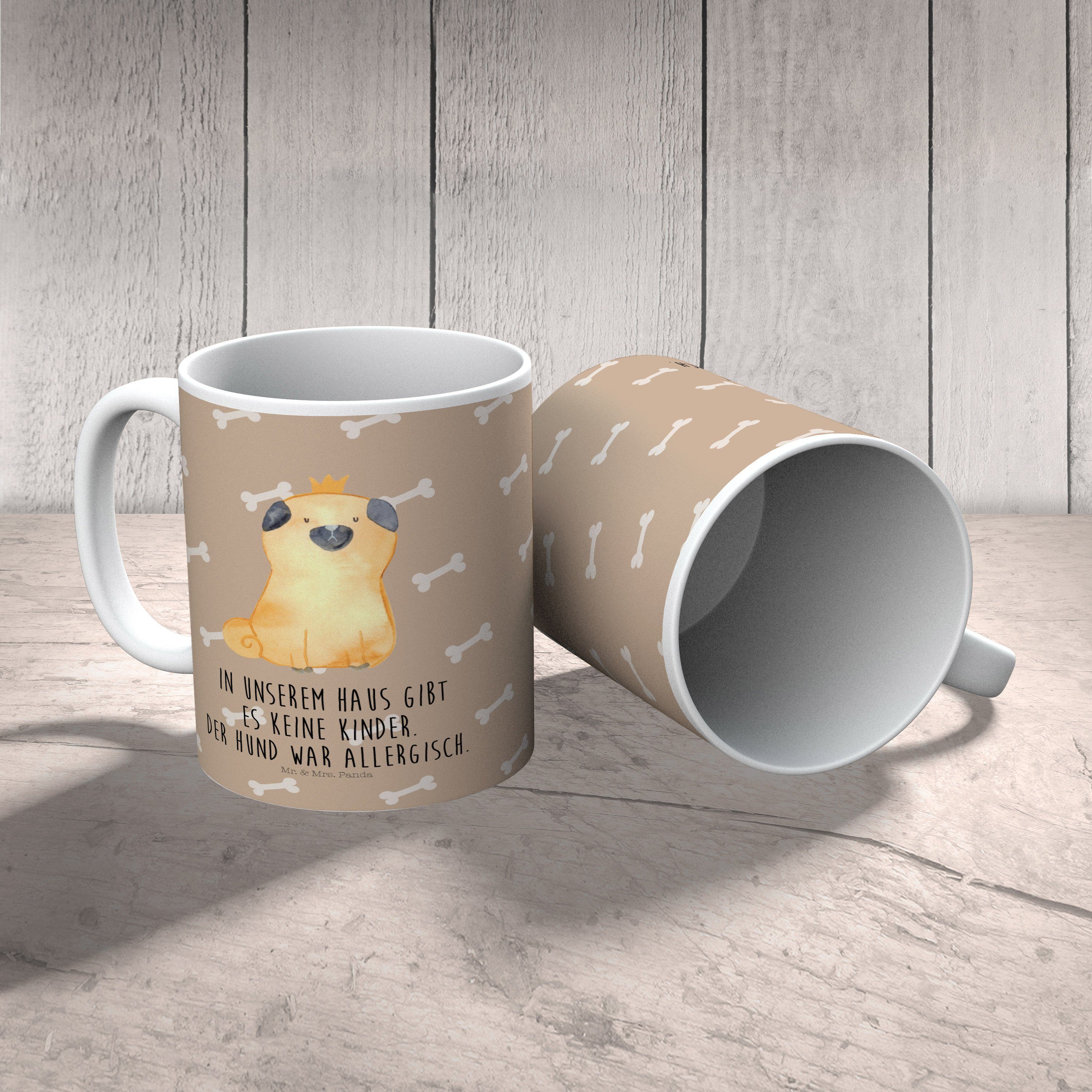 Mr. & Mrs. Panda Hundem, Geschenk, - Hundeglück lustig, - Krone Kinderbecher Tasse, Kunststoff Mops Hundeliebe