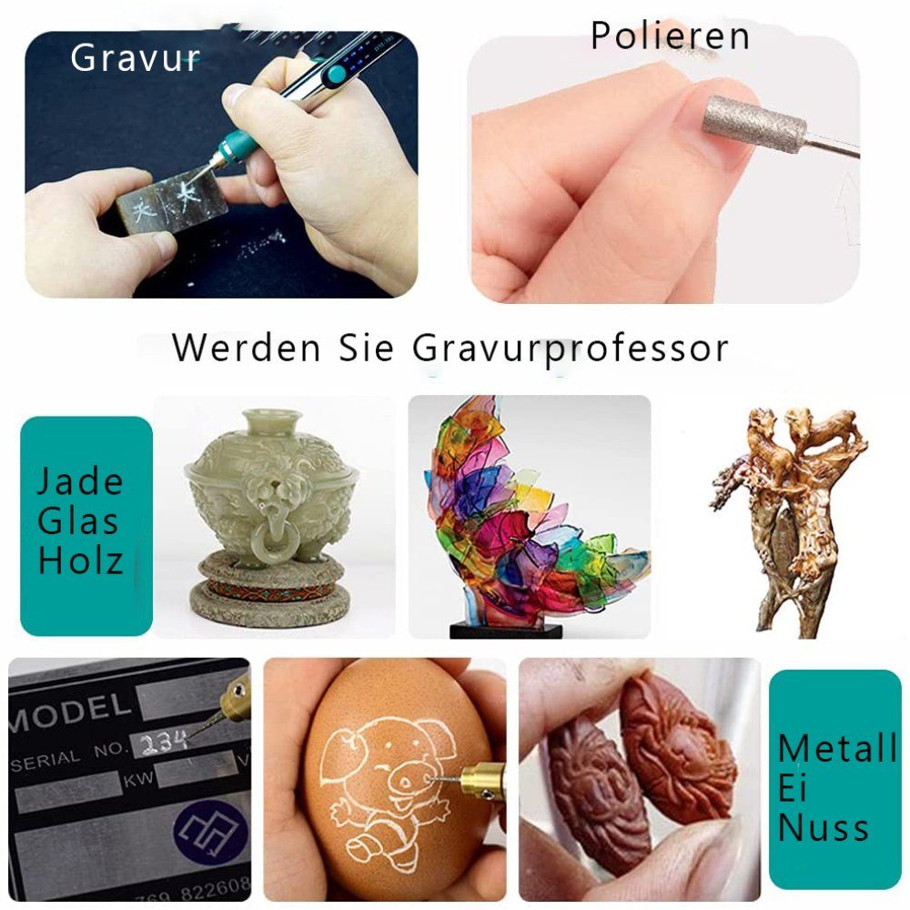 Mini Mit GelldG Gravierstift (1-tlg) Drechselbank Gravierwerkzeugsatz, Gravurzubehör, USB