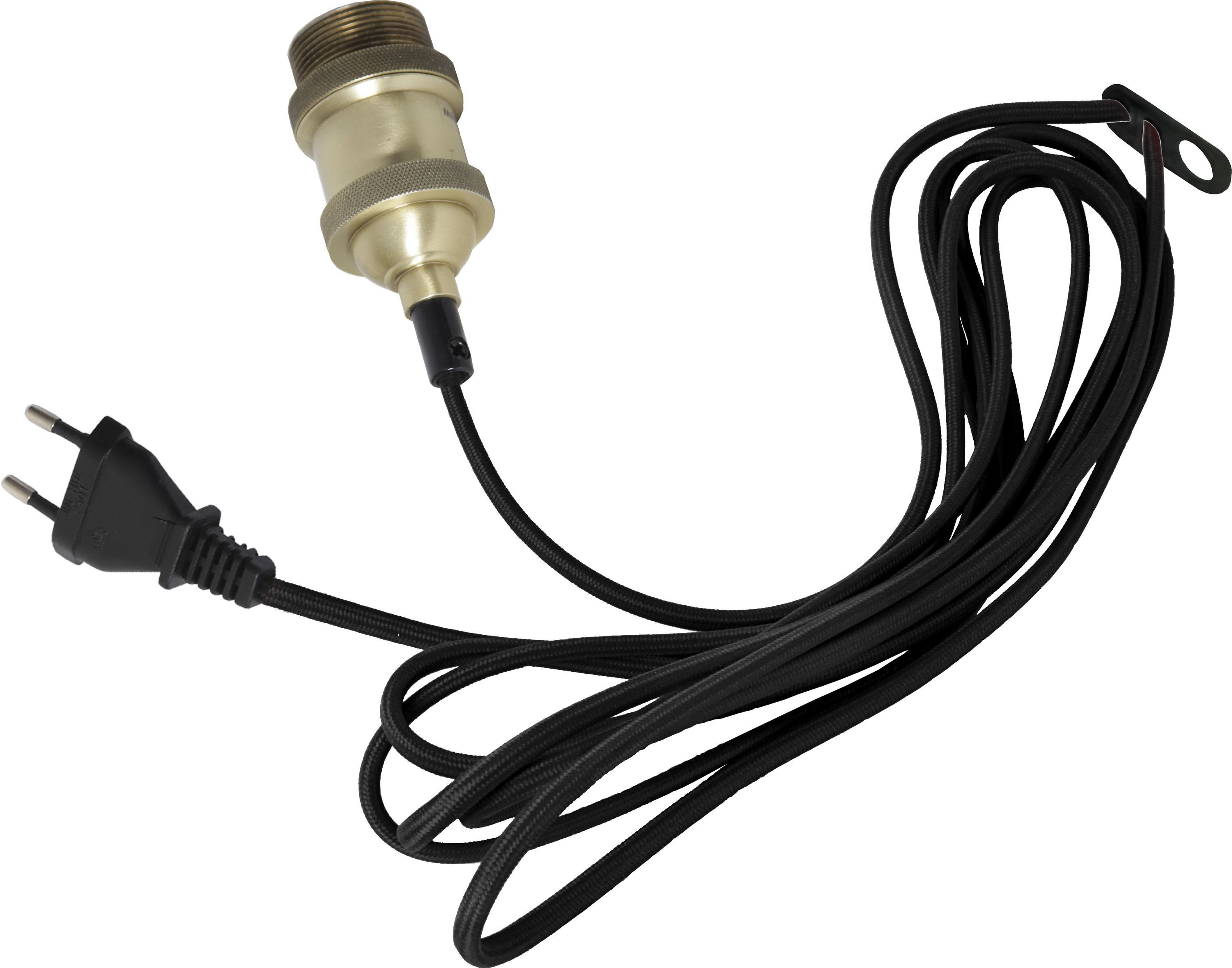 STAR TRADING Lampenfassung - Archaic, 3,5m Textilkabel, E27 Installationskabel