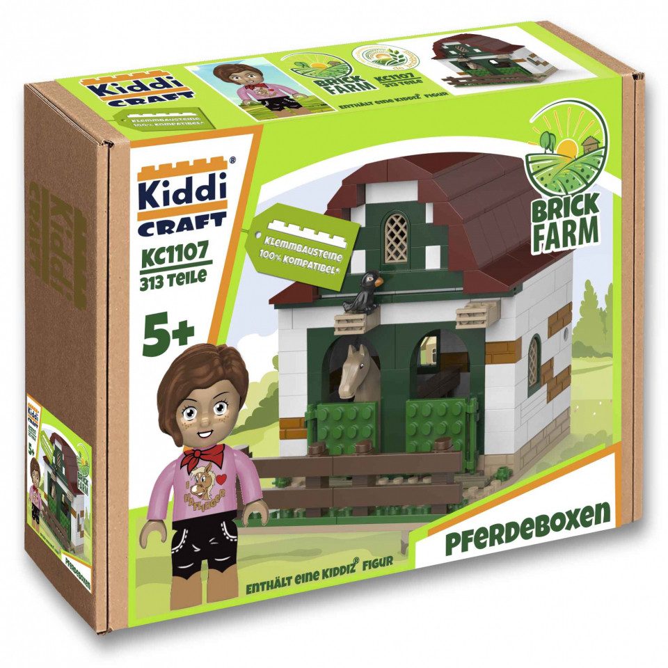 Kiddicraft Spiel, Brickfarm - Ponyhof-Erweiterung - Außenboxen - deutsch