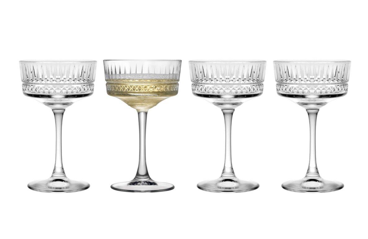 Pasabahce Champagnerglas ELYSIA 440436 Champaign Glas Dessertglas 260 ml 4er Set Gläser-Set, 4-tlg.