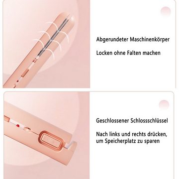 Scheiffy Lockendreher 2-in-1 Mini Lockenstab,USB-Lockenwickler Haarglätter, Tragbarer Reise-Lockenstab