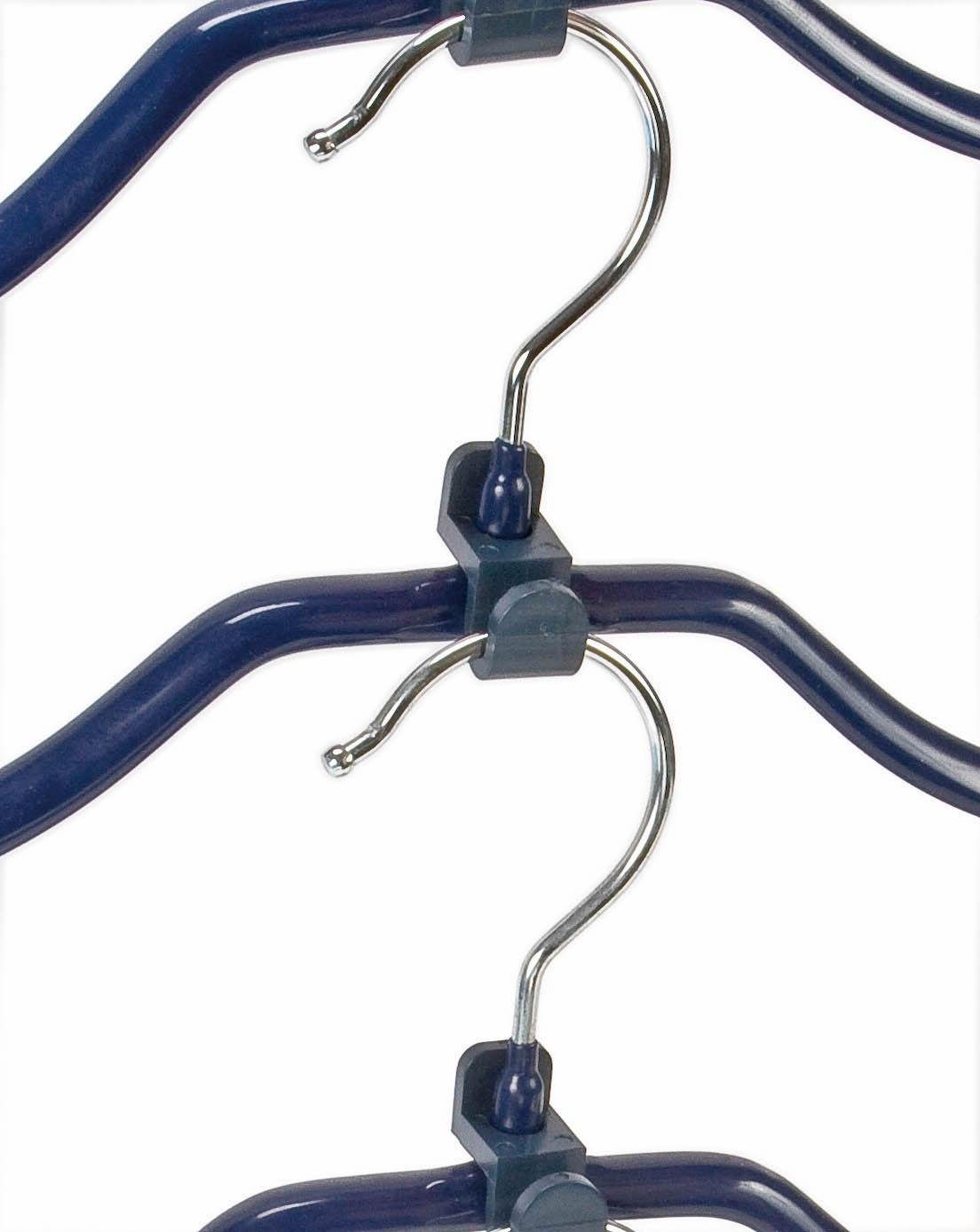 WENKO Kleiderbügel Modell Multi, (Set, 12-tlg), aus Metall mit rutschhemmender Beschichtung, inkl. Bügelverbindern