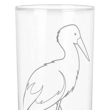 Mr. & Mrs. Panda Glas 200 ml Storch - Transparent - Geschenk, Wasserglas, Mütter, Trinkglas, Premium Glas, Stilvolle Gravur