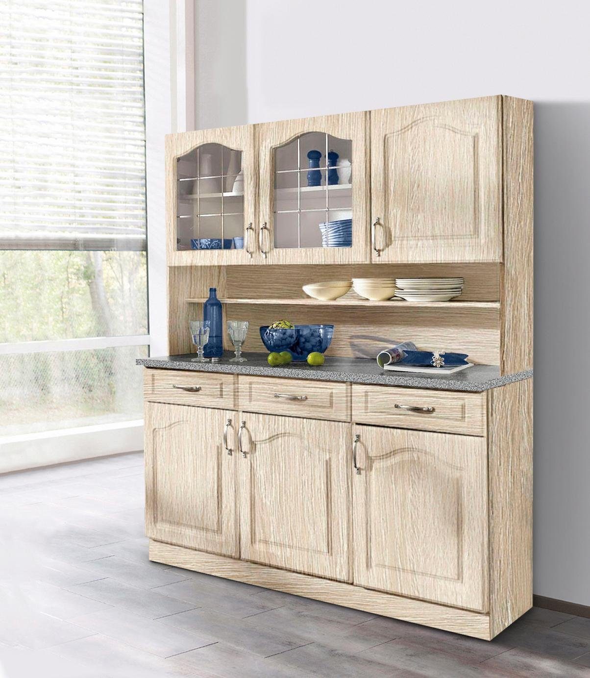 Buffet wiho 120 in Landhaus-Optik eichefarben breit cm | Küchen Eichefarben Linz