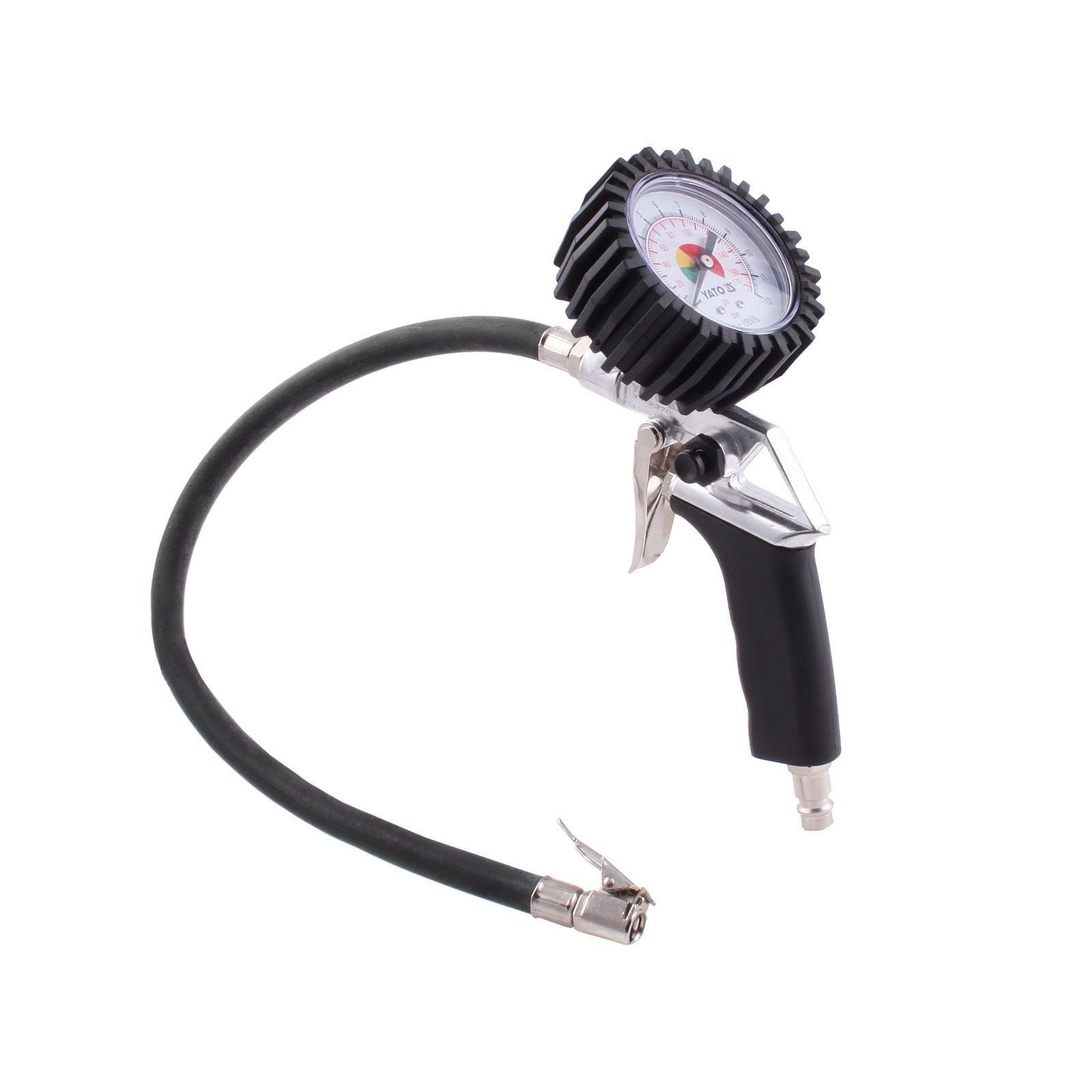 Yato Luftdruckmessgerät Reifendruckpistole mit Manometer YT-2370, 1 Stück