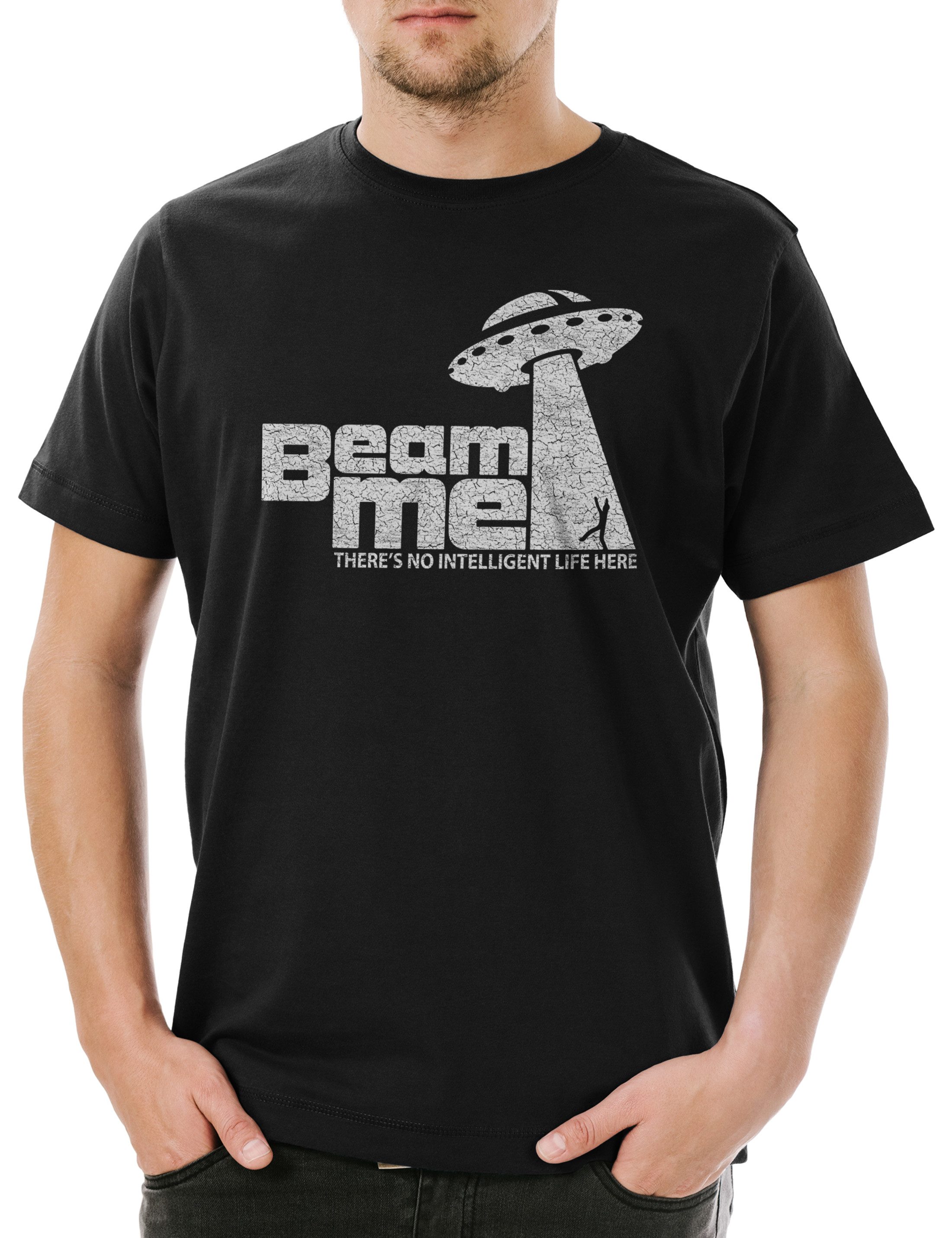 Print-Shirt Urban Backwoods UFO Beam Me Herren T-Shirt