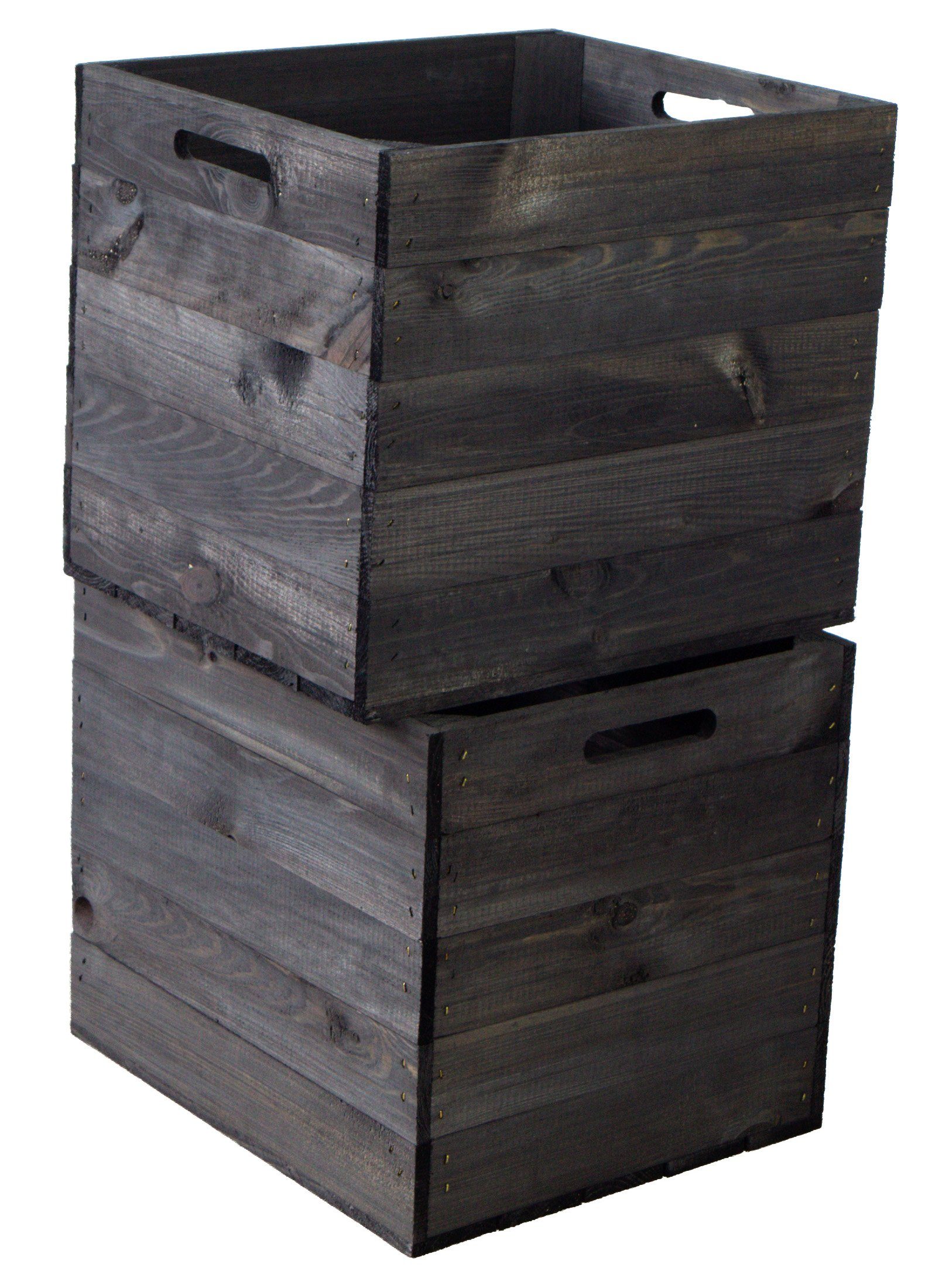 Altes für Land Kallax 3er Allzweckkiste und Expeditregale passend lasiert schwarz Kistenkolli set Holzkiste
