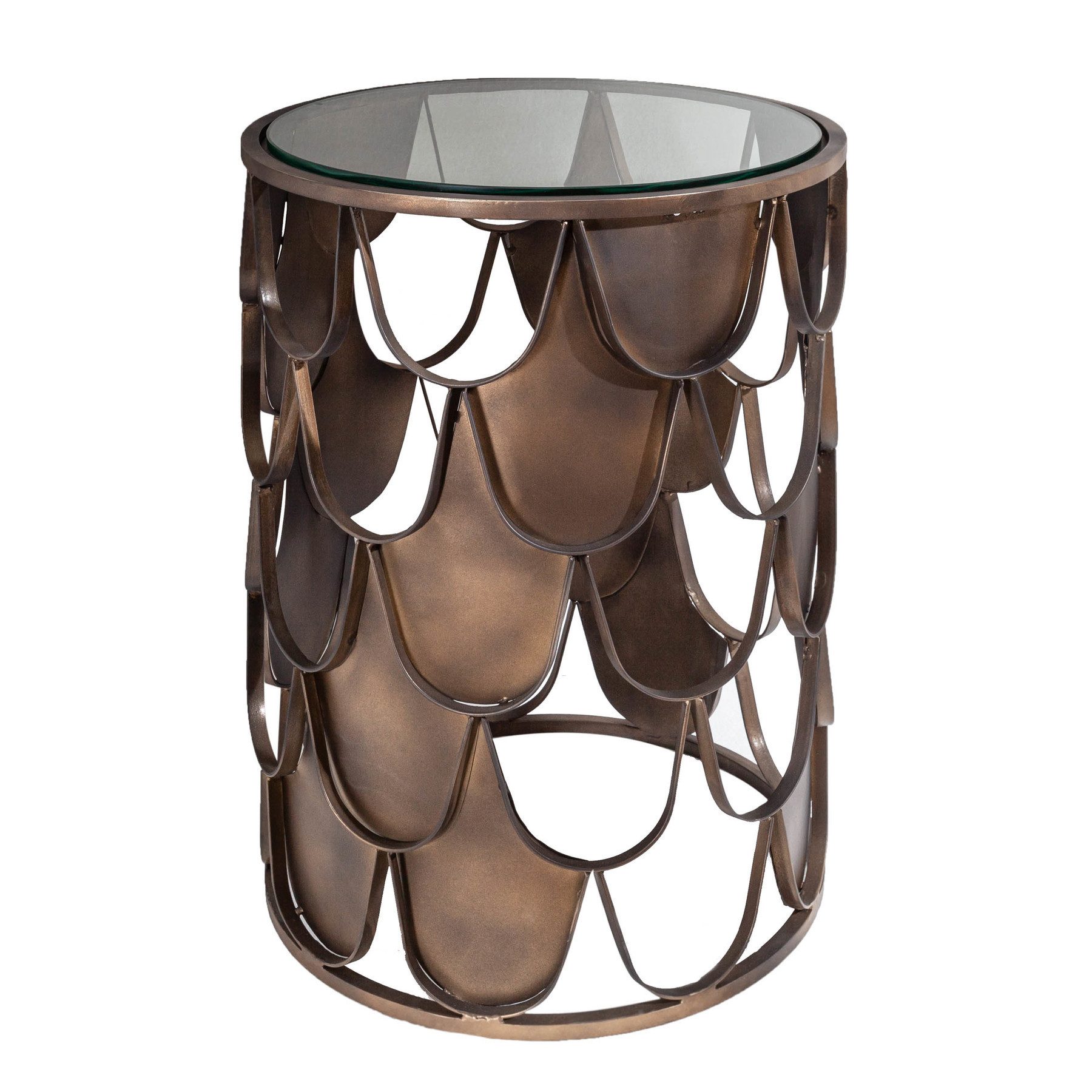 riess-ambiente Beistelltisch ABSTRACT Ø55cm antik messing / transparent (Ei günstig online kaufen