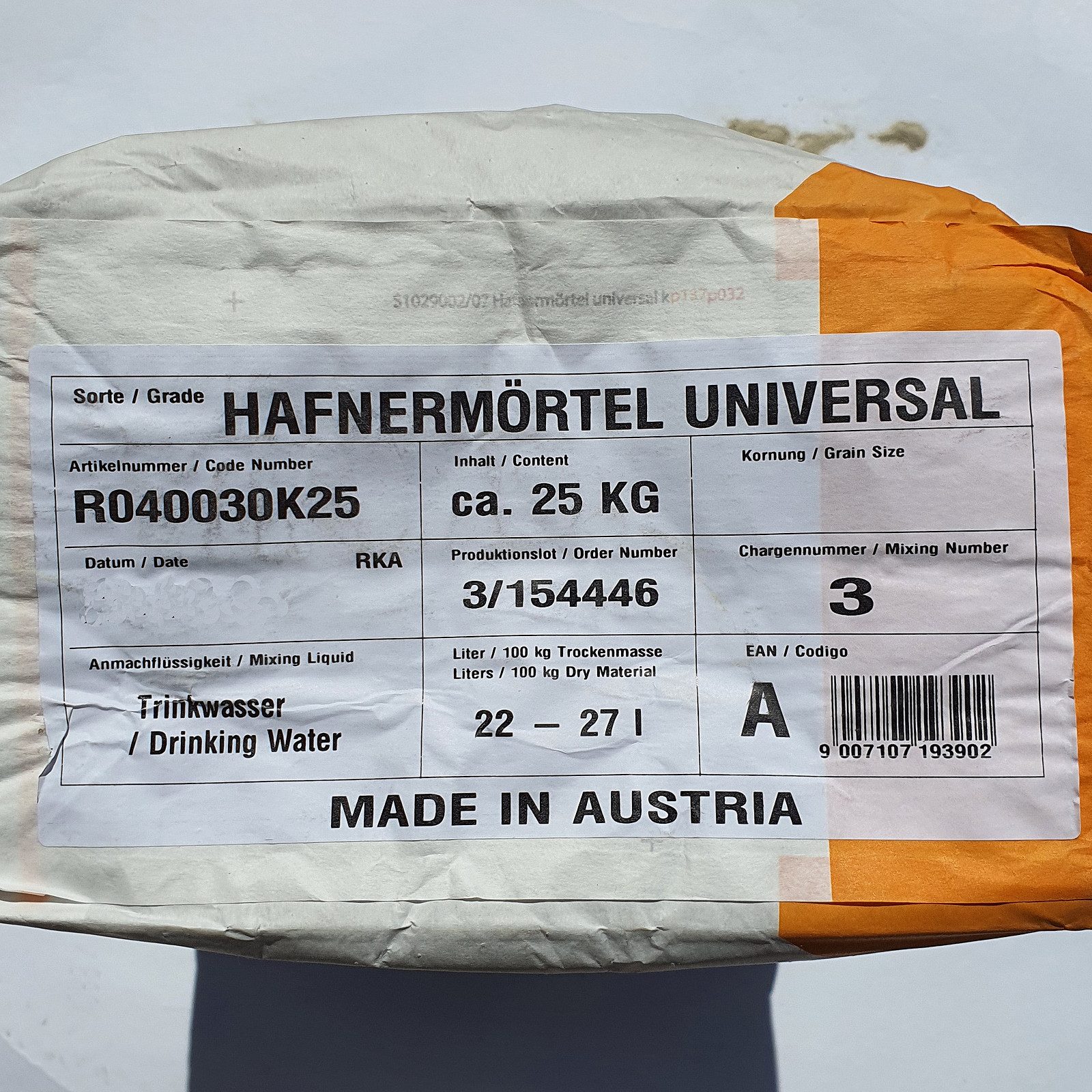 ECI Tools Betonschalungsstein Hafnermörtel Universal 25 KG/Sack (1 Sack 25 kg)
