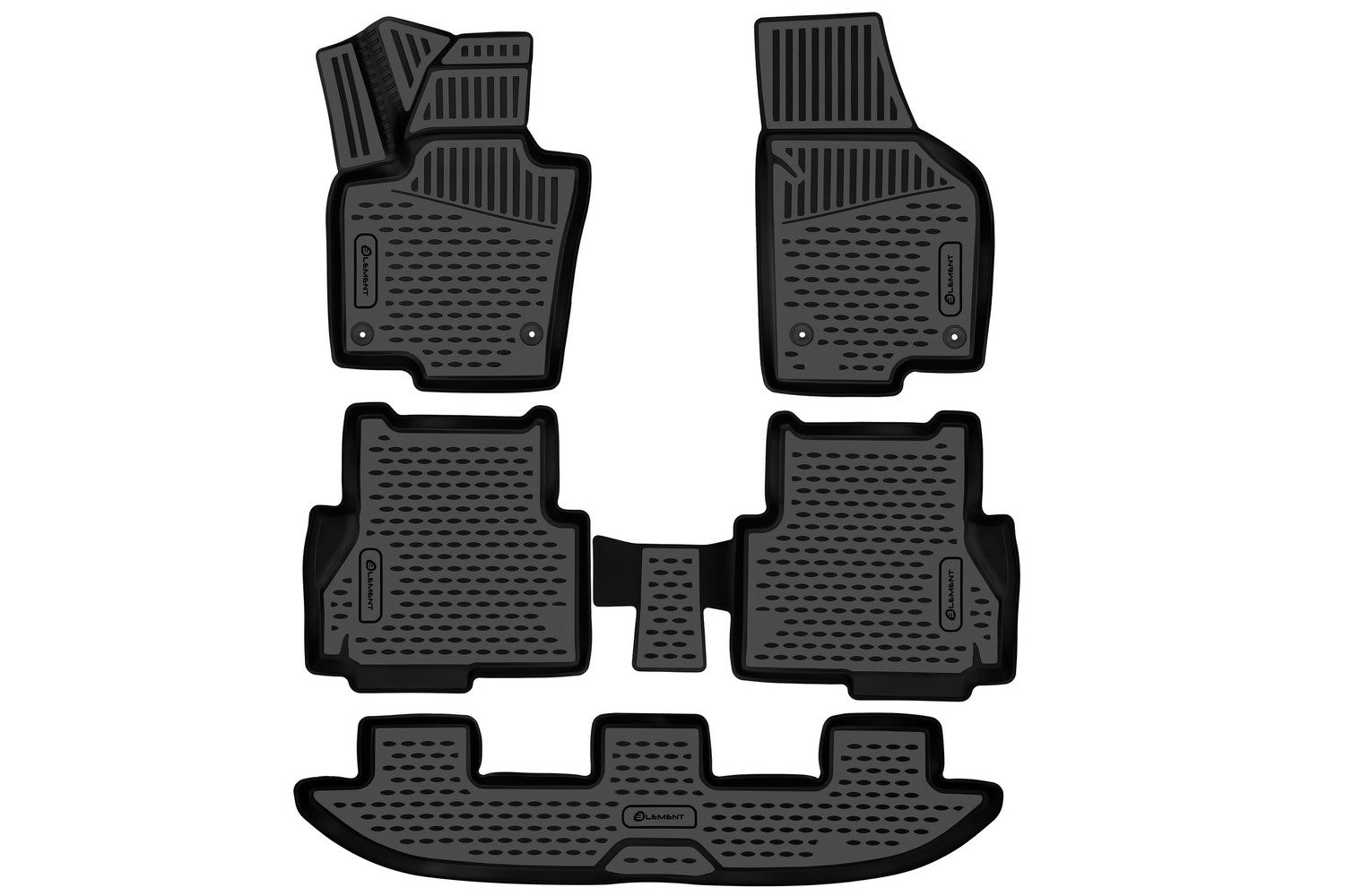 LEMENT Auto-Fußmatten 3D-Gummimatten passend für Seat Alhambra Mk2 ab 2017 MPV (7N) EU (5 St), für SEAT Alhambra Pkw, Passgenau