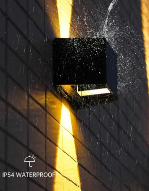 Arnusa LED Außen-Wandleuchte Wandlampe Solarleuchte kabellos hell Außenleuchte Wandleuchte außen, Einstellbarer Lichtkegel, Dämmerungsschalter, LED fest integriert, warmweiß, verstellbarer Lichtkegel einfache Montage