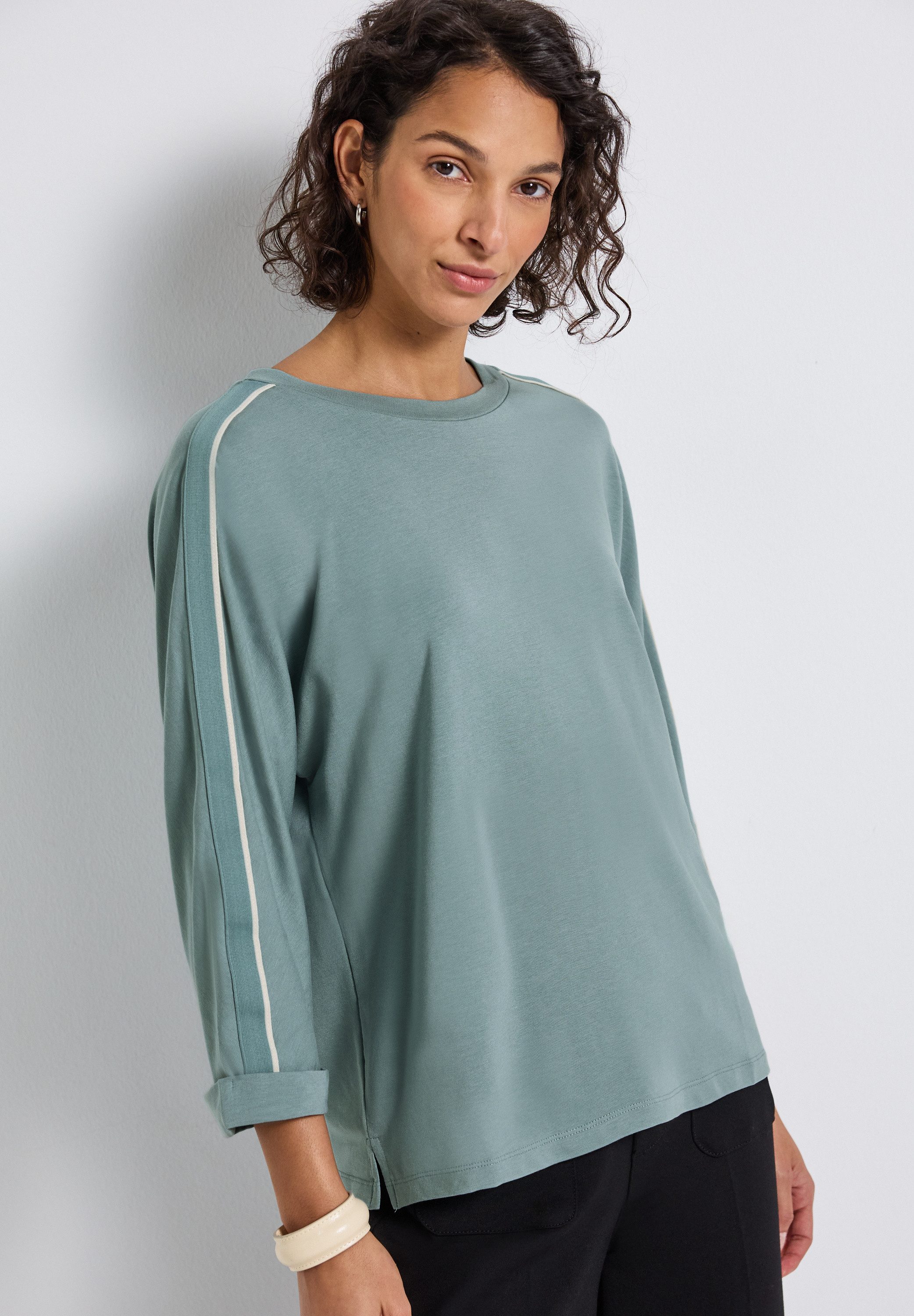 STREET ONE 3/4-Arm-Shirt mit Galonstreifen günstig online kaufen