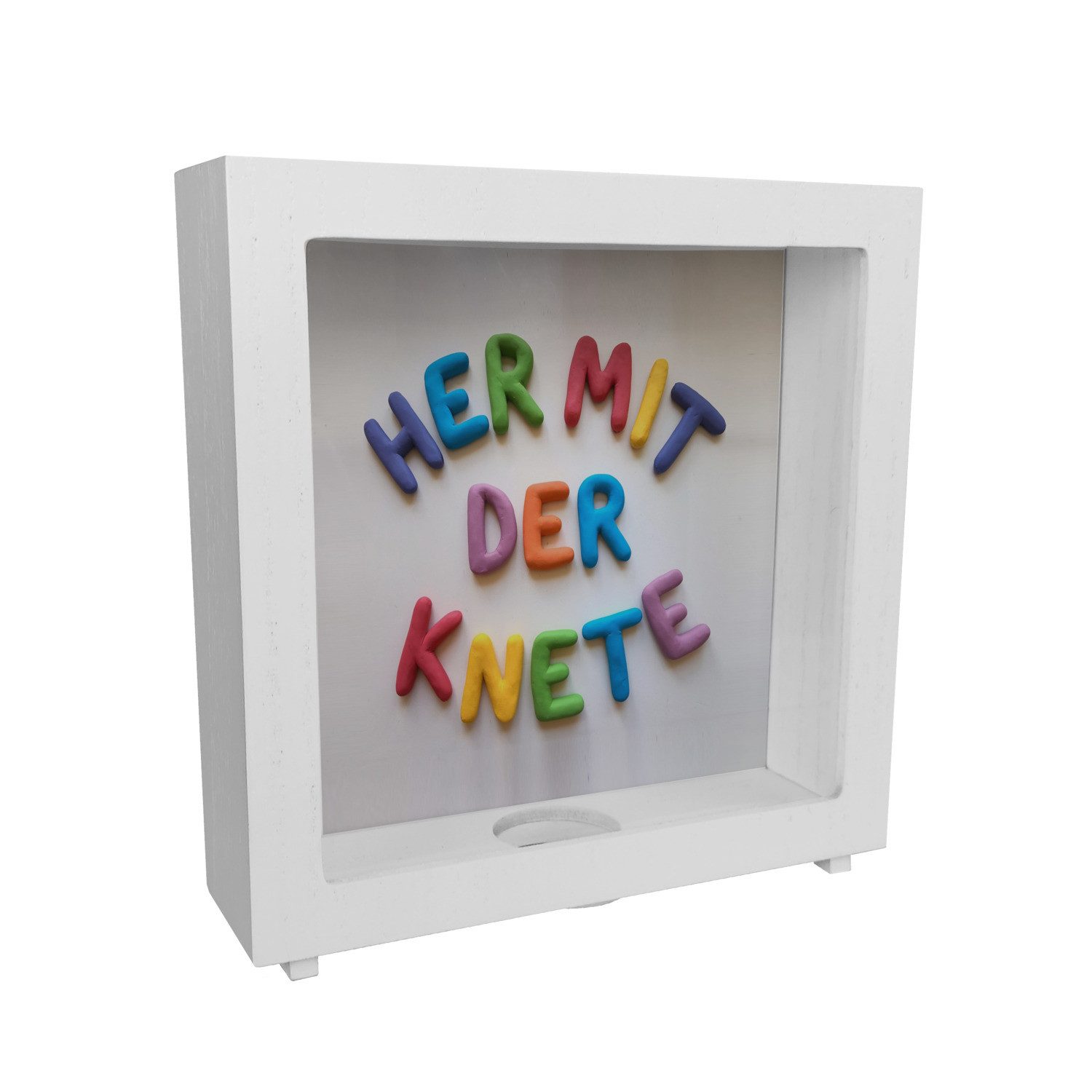 Spardose Her mit der Knete Rahmen Spardose aus Holz