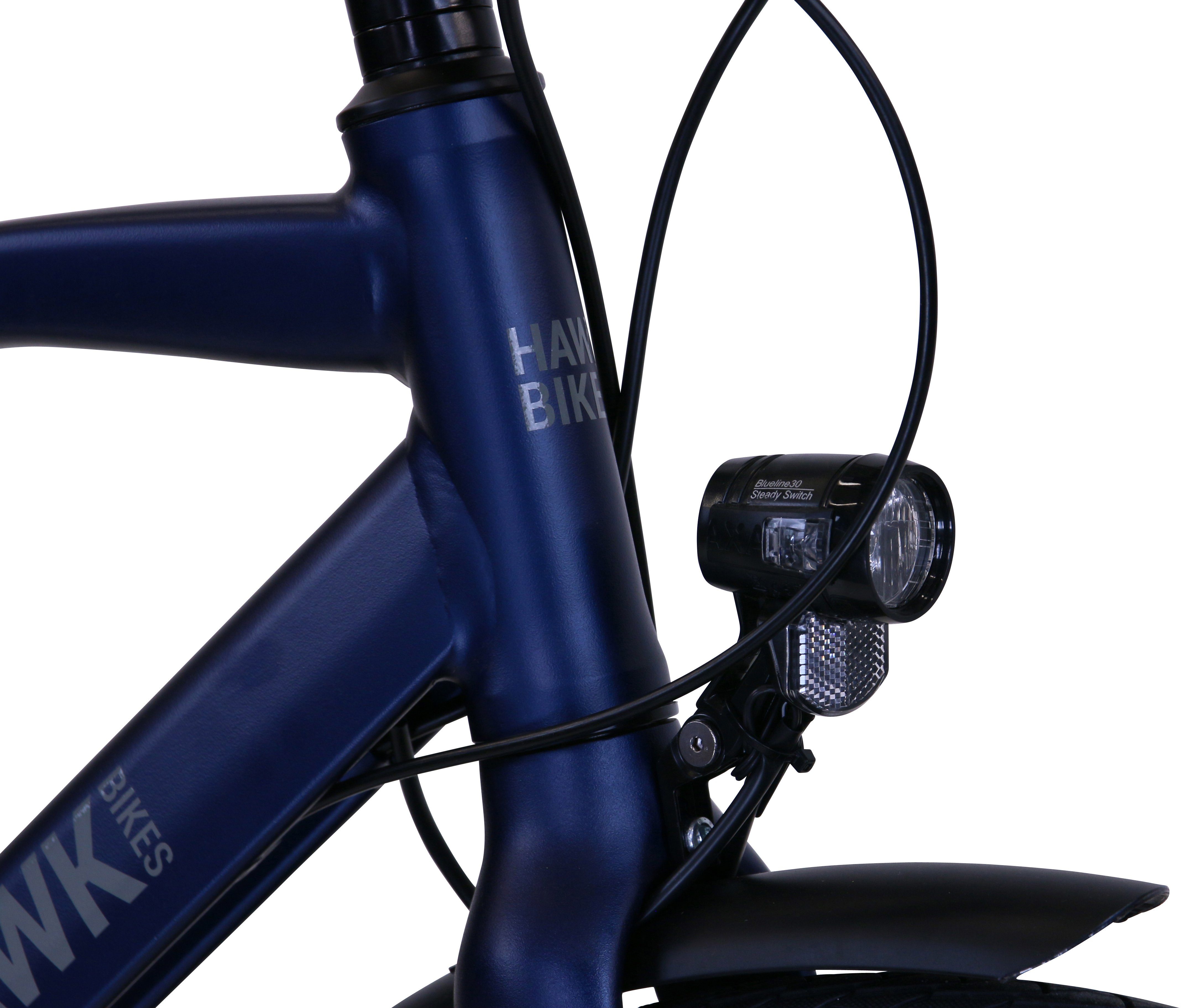 HAWK Bikes Trekkingrad HAWK Trekking Shimano Deluxe 8 Gang Blue, Ocean Plus Super Schaltwerk Gent Nexus