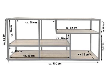 Casamia TV-Board TV Lowboard Raumteiler Bücher Regal Medienregal 130x60x36cm Liverpool