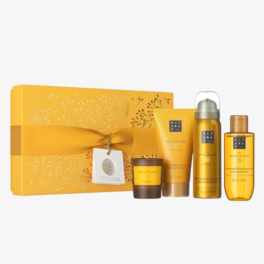 Pflege-Geschenkset S von Ritual of Mehr 4-tlg: Duschgel, Duschöl, Körpercreme, Duftkerze