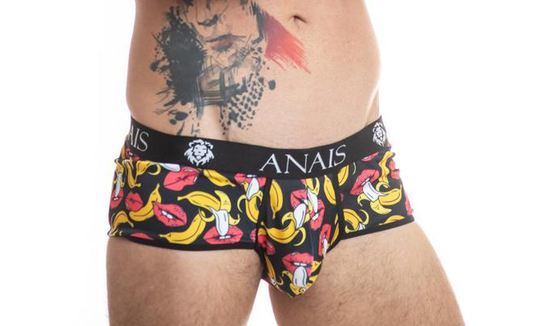 Anais for Men Боксерские мужские трусы, боксерки Herren Shorts mit Bananen und Kussmund Print Männer Slip Shorty blickd
