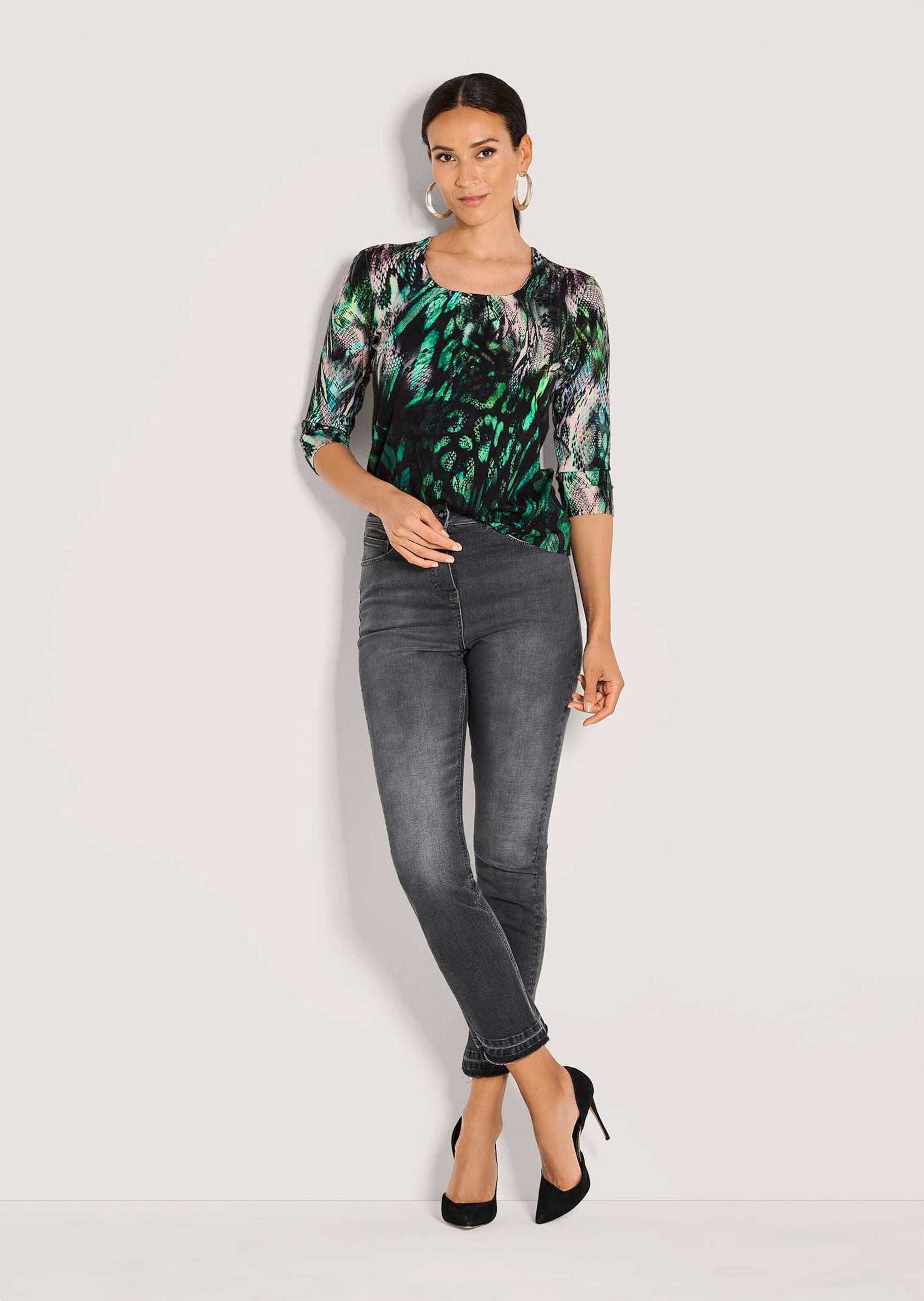 MADELEINE Langarmshirt Elegantes Shirt mit All-Over-Print Rundhals, 3/4-Ärm günstig online kaufen